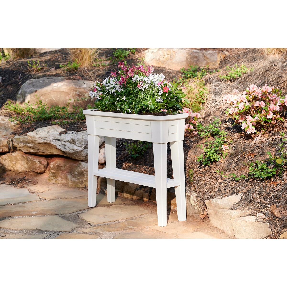 Southern Patio Raised Planter with Storage Shelf, 40-Quart Capacity