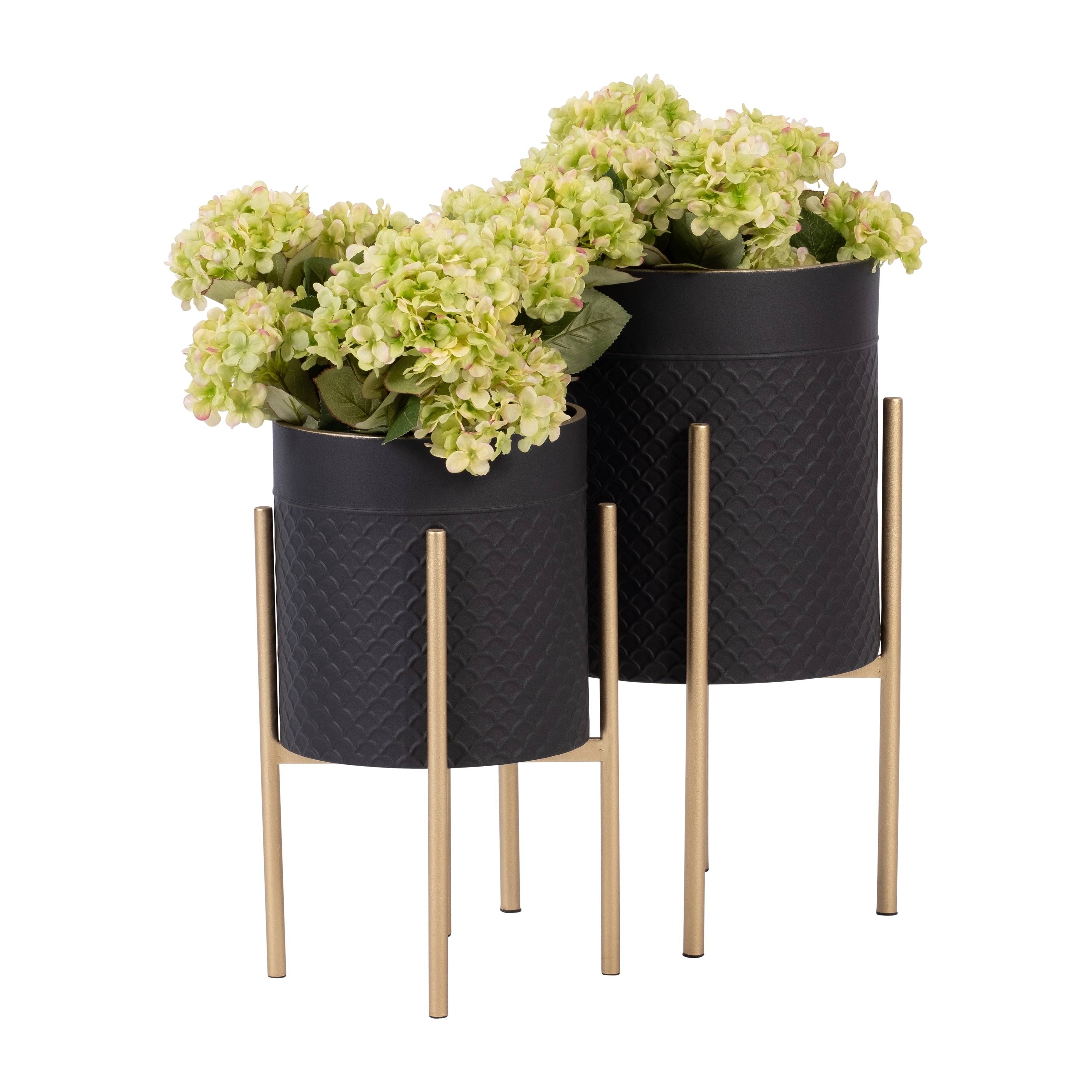 Sagebrook Home Chic Modern Planter Set of 2 - A Statement Piece for Indoor or Outdoor Greenery, Ideal for Contemporary Spaces