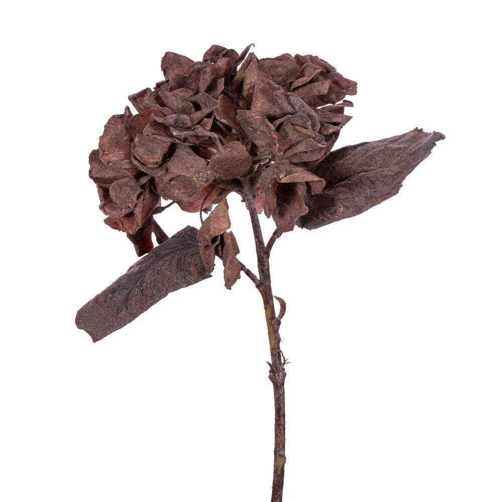 Vickerman 13 Dark Brown Artificial Dried Hydrangea Spray, 6 per bag.