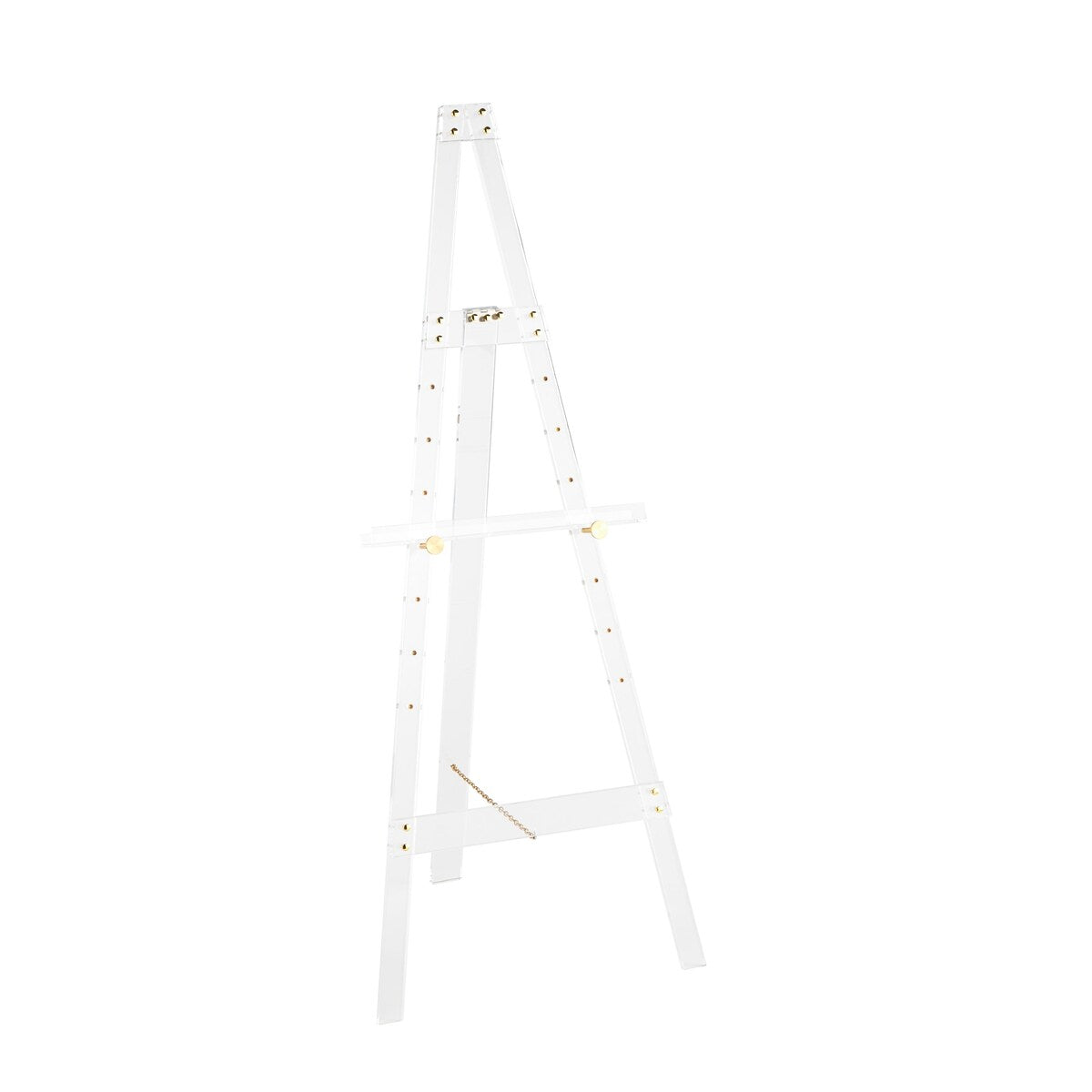 Acrylic Plastic Adjustable 7 Tier Display Easel with Silver or Gold Accents and Chain Support - Clear - Roche River Decor