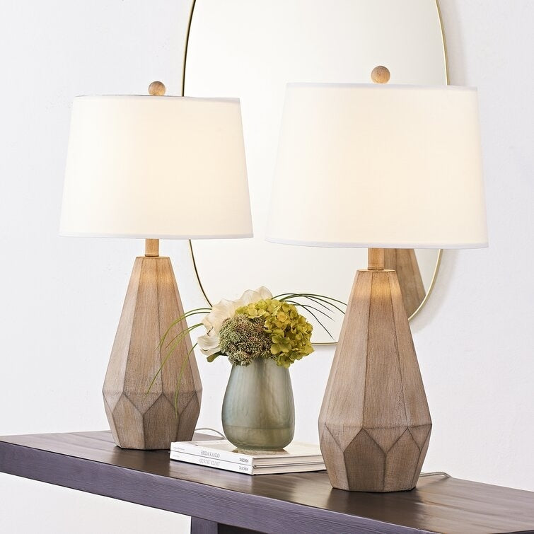 26'' Brown Resin Table Lamp (Set of 2)