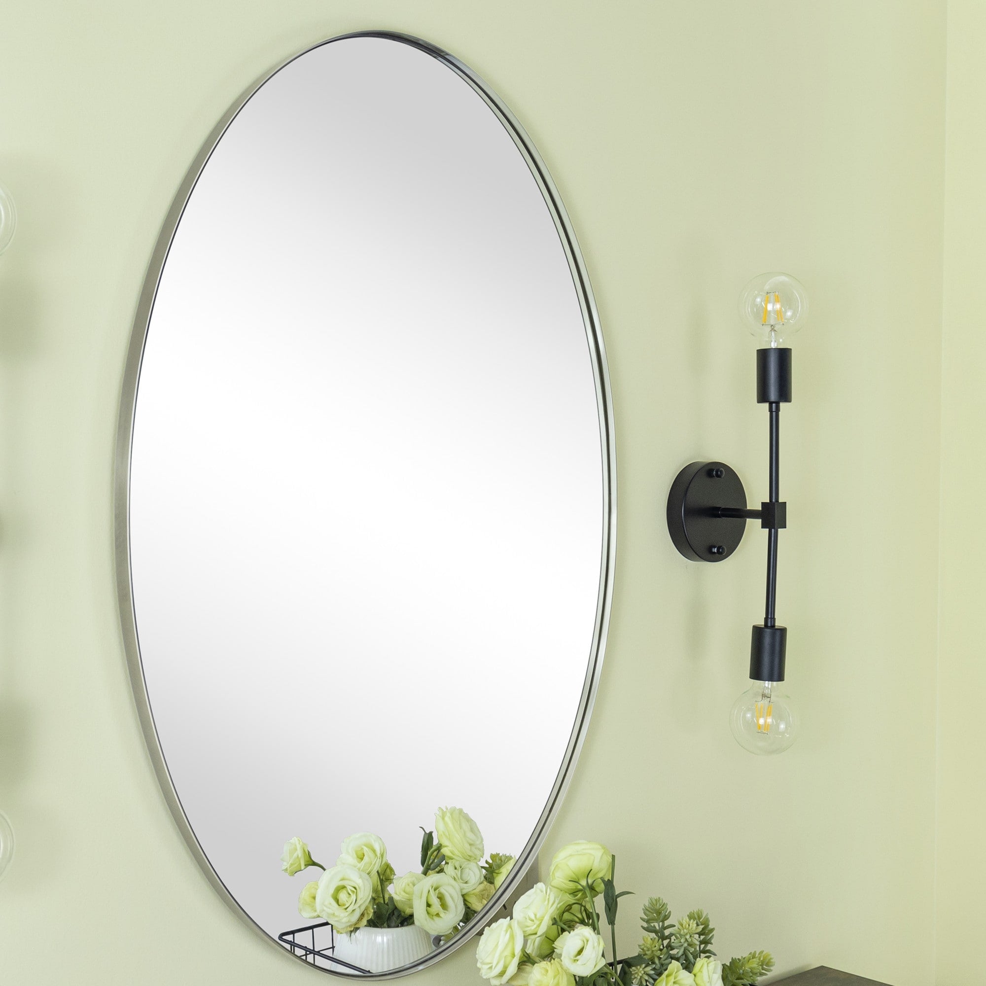 TEHOME Javell Oval Metal Wall Mirror