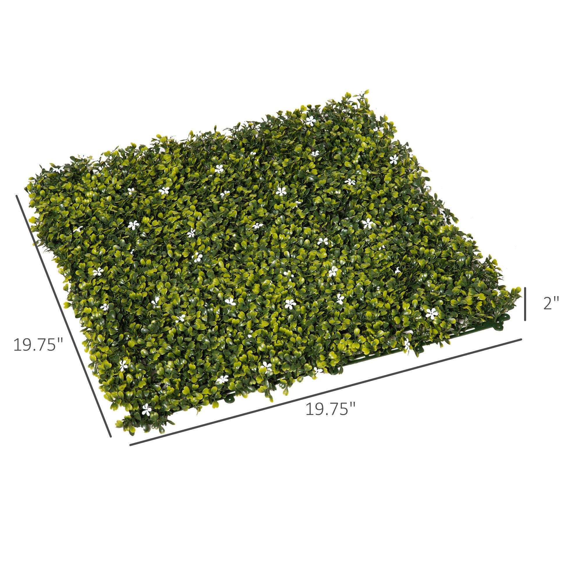 Outsunny 12PCS 20 x 20 Artificial Boxwood Panels Milan Leaf Grass Privacy Fence Screen Topiary Hedge Plant Greenery Wall