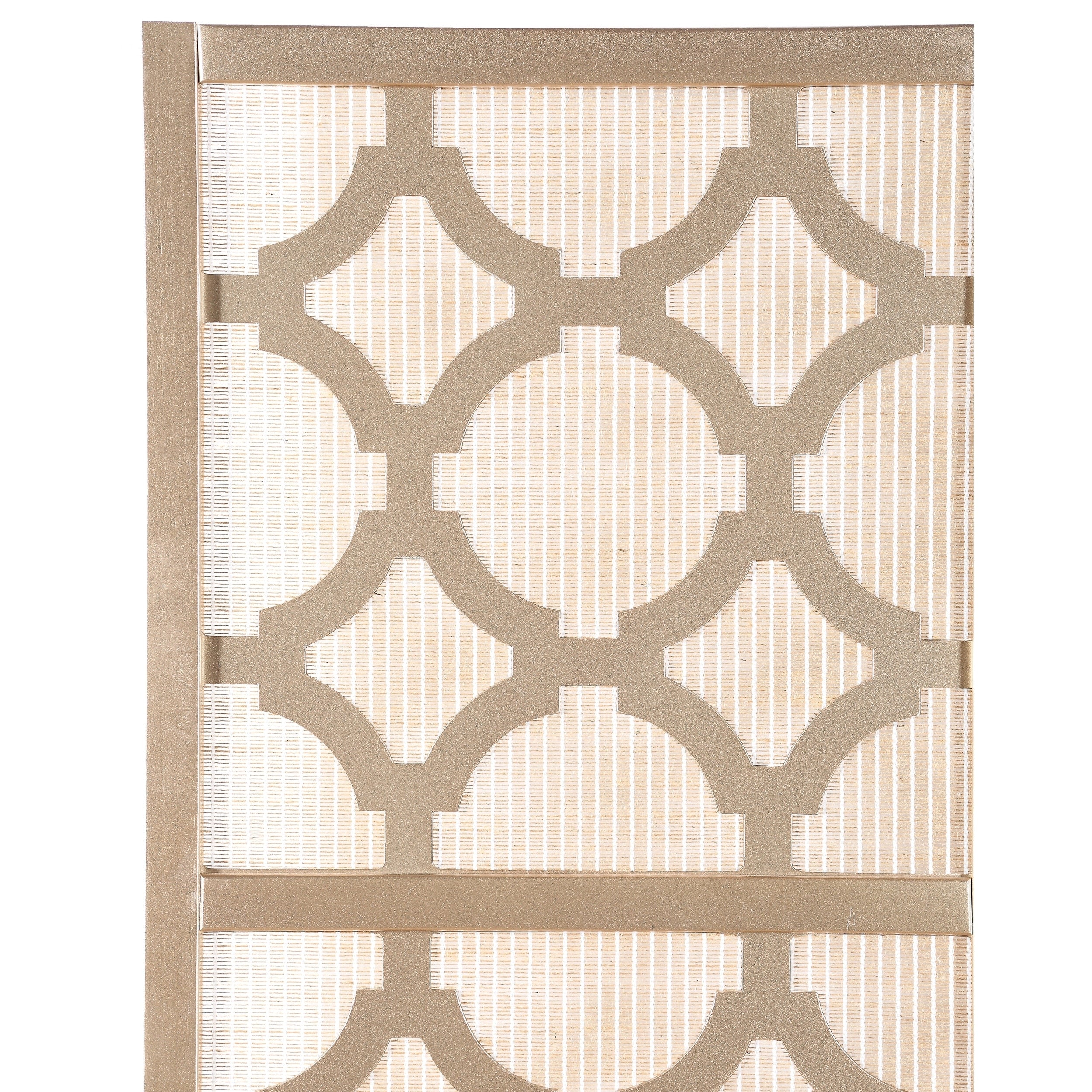 Roundhill Furniture Quatrefoil Infused Diamond Design 4-panel Room Divider