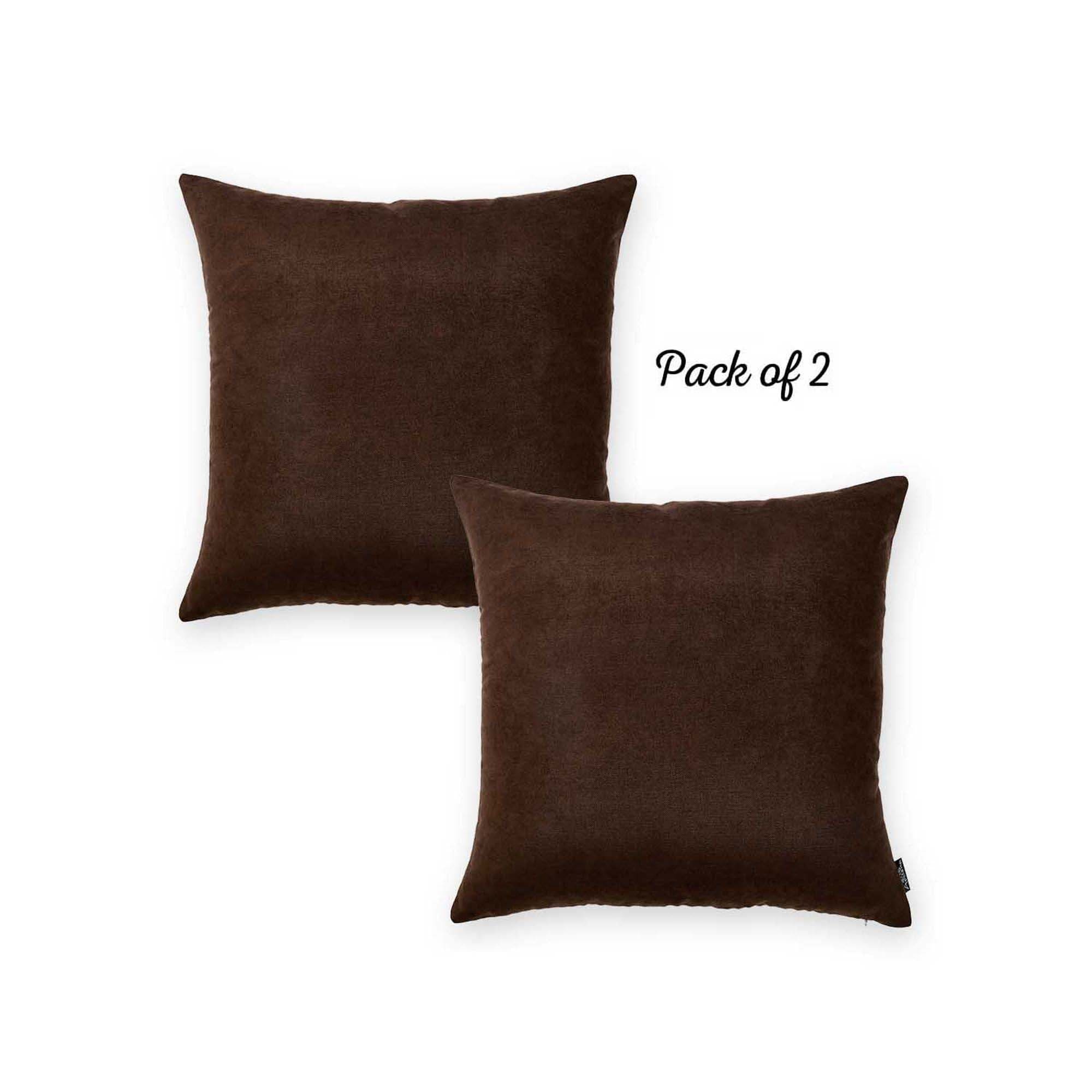 Honey Set of 2 Decorative Throw Pillow Cover Solid Color