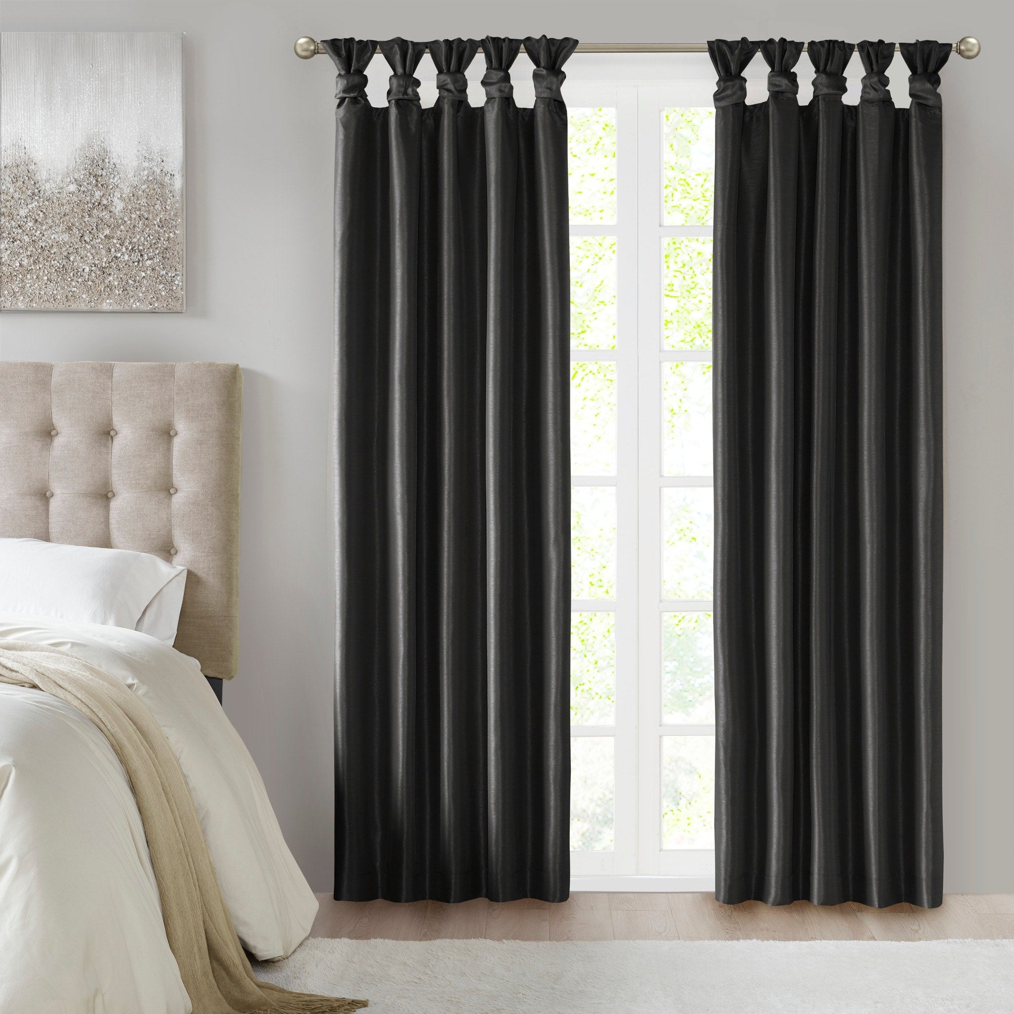 Madison Park Natalie Twist Tab Total Blackout Window Curtain Panel