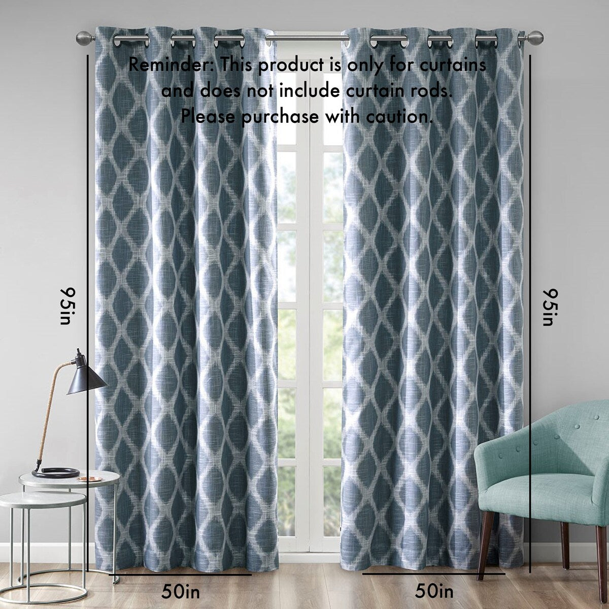 Printed Ikat Blackout Curtain Panel