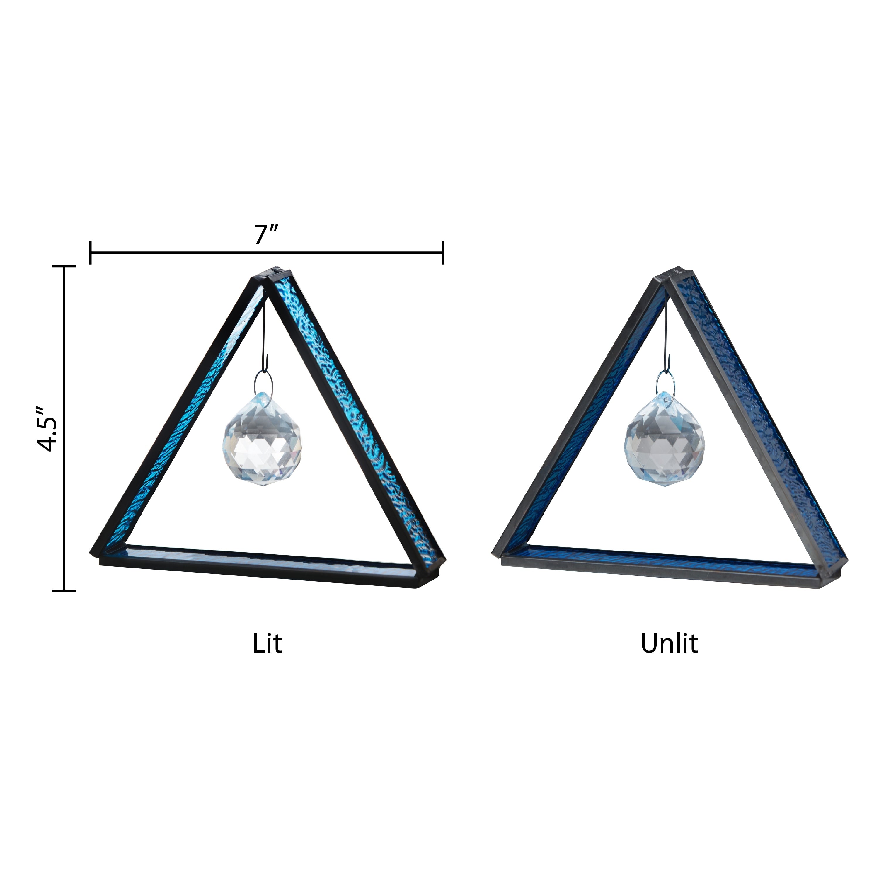 River of Goods Crystal Ball Blue River of Goods Standing Triangle Suncatcher - 7 x 1.25 x 4.5