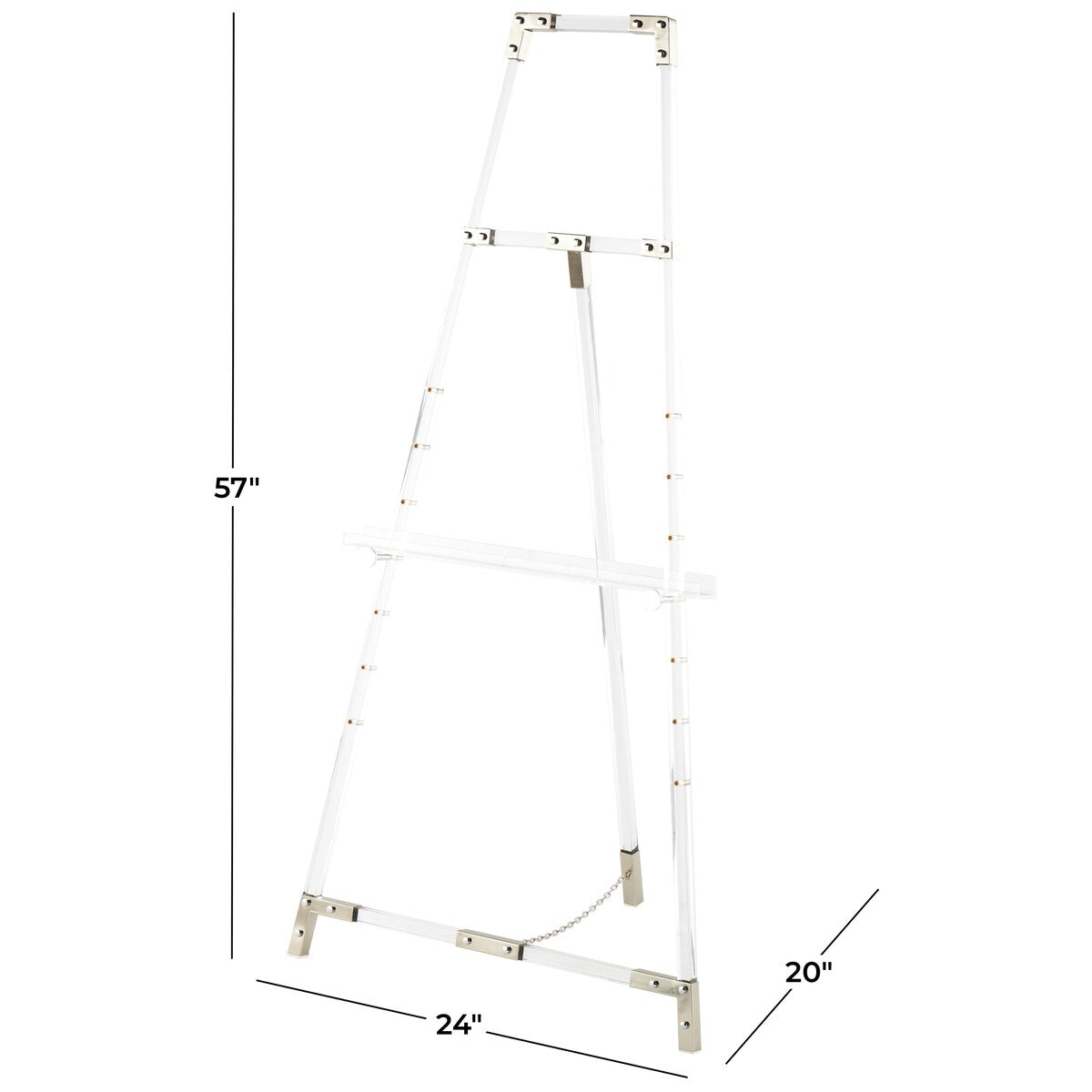 Acrylic Plastic Adjustable 7 Tier Display Easel with Silver or Gold Accents and Chain Support - Clear - Roche River Decor