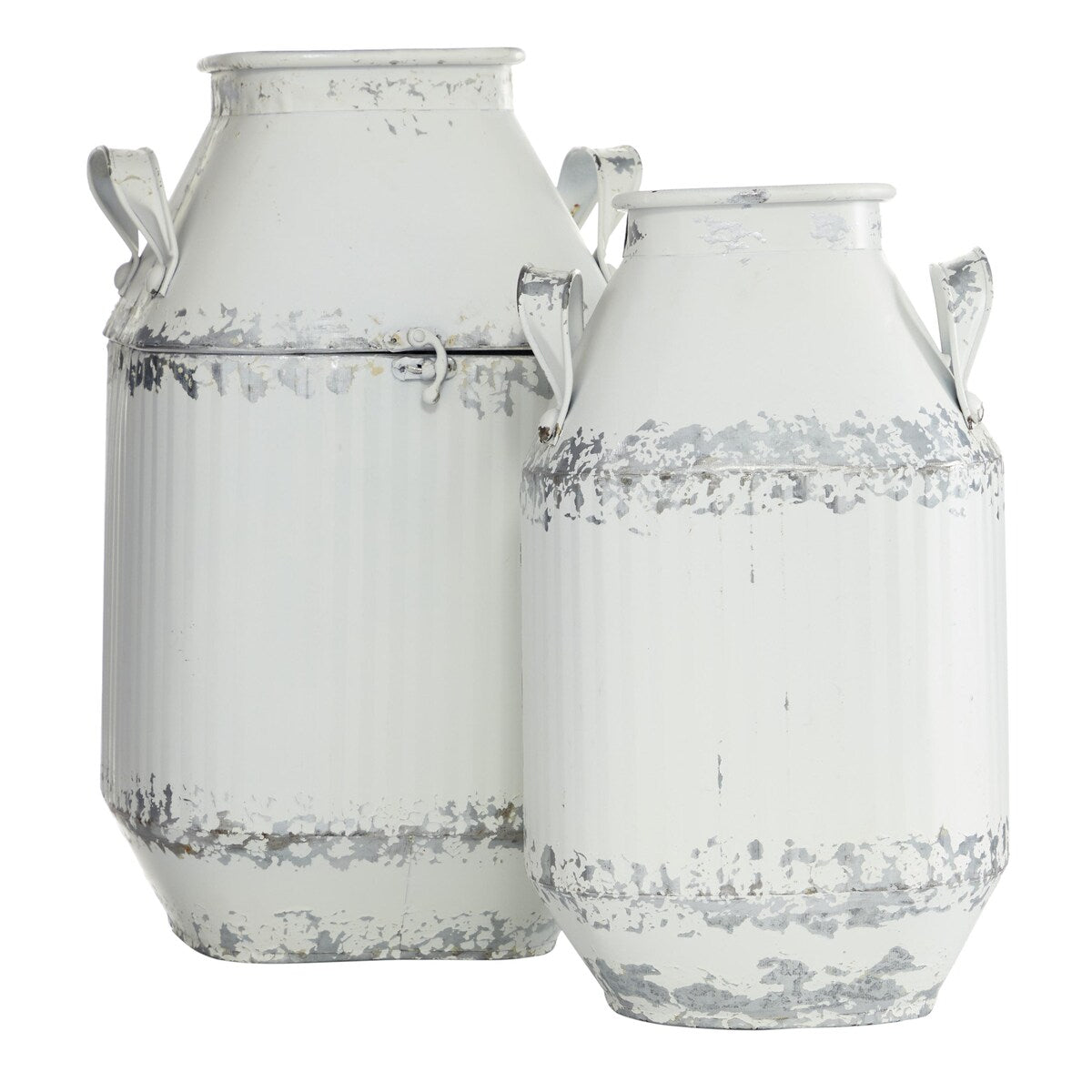 Metal Decorative Vase - Set of 2 White - Roche River Decor