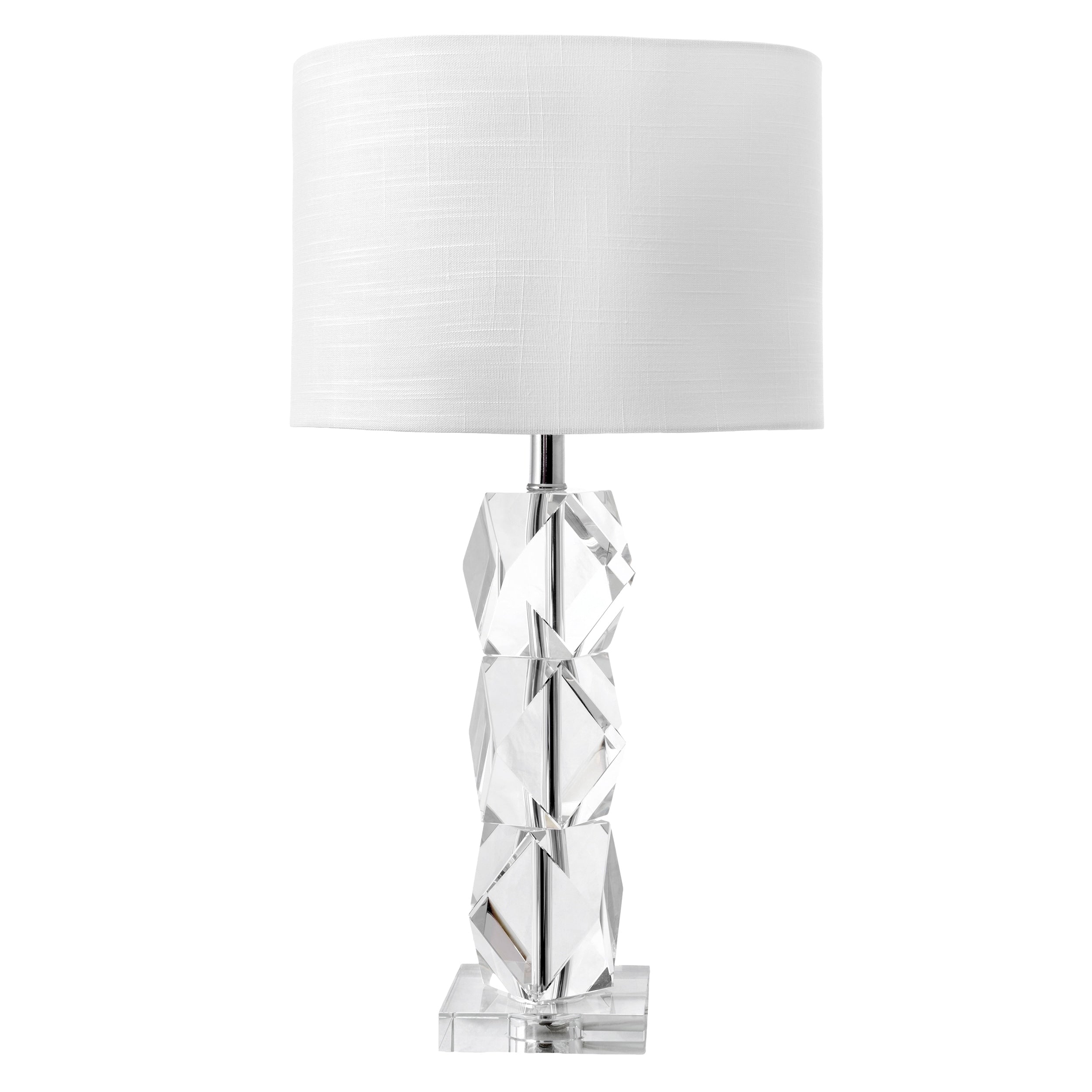 Brooklyn Rug Co 27 Crystal on the Rocks Faux Silk Shade Table Lamp - 15W x 15D x 27H