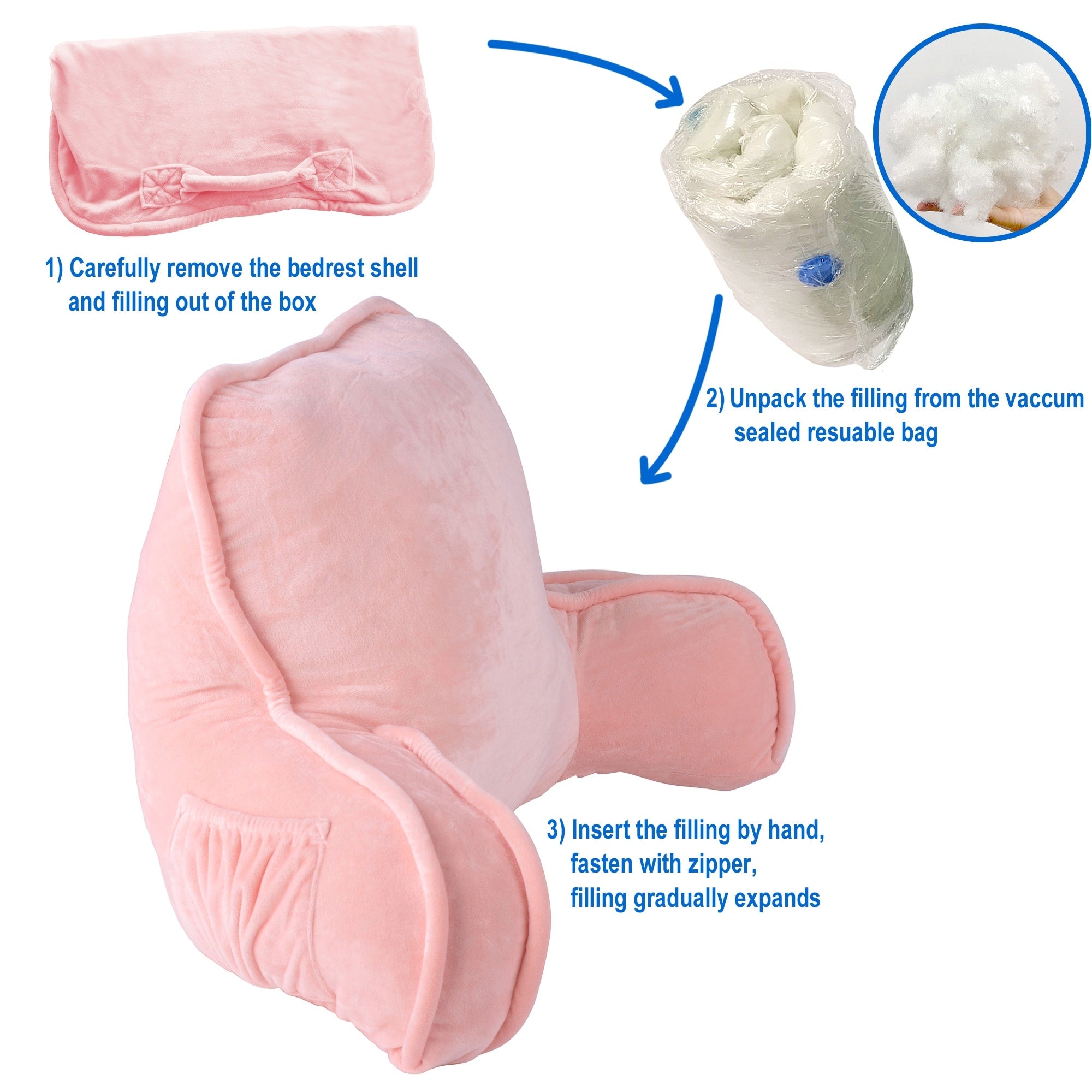 Super soft Lounger Need Assembly Bedrest Reading Pillow