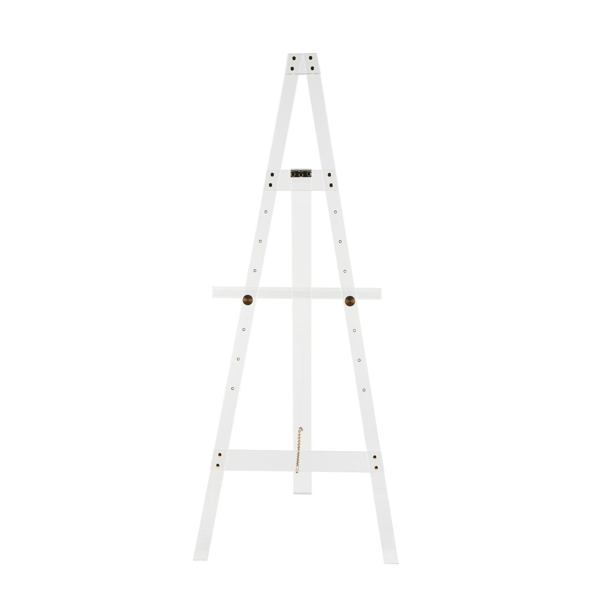 Acrylic Plastic Adjustable 7 Tier Display Easel with Silver or Gold Accents and Chain Support - Clear - Roche River Decor