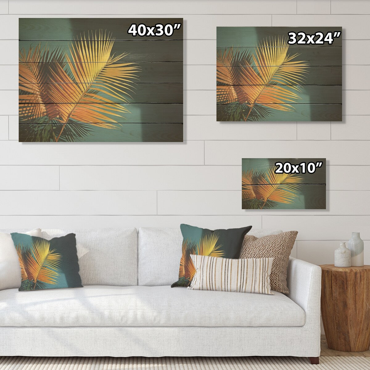 Designart Yellow Palm Trees Bouquet Still Life Palms & Palm Trees Wall Art Yellow Wood Panel On Natural Pine Wood