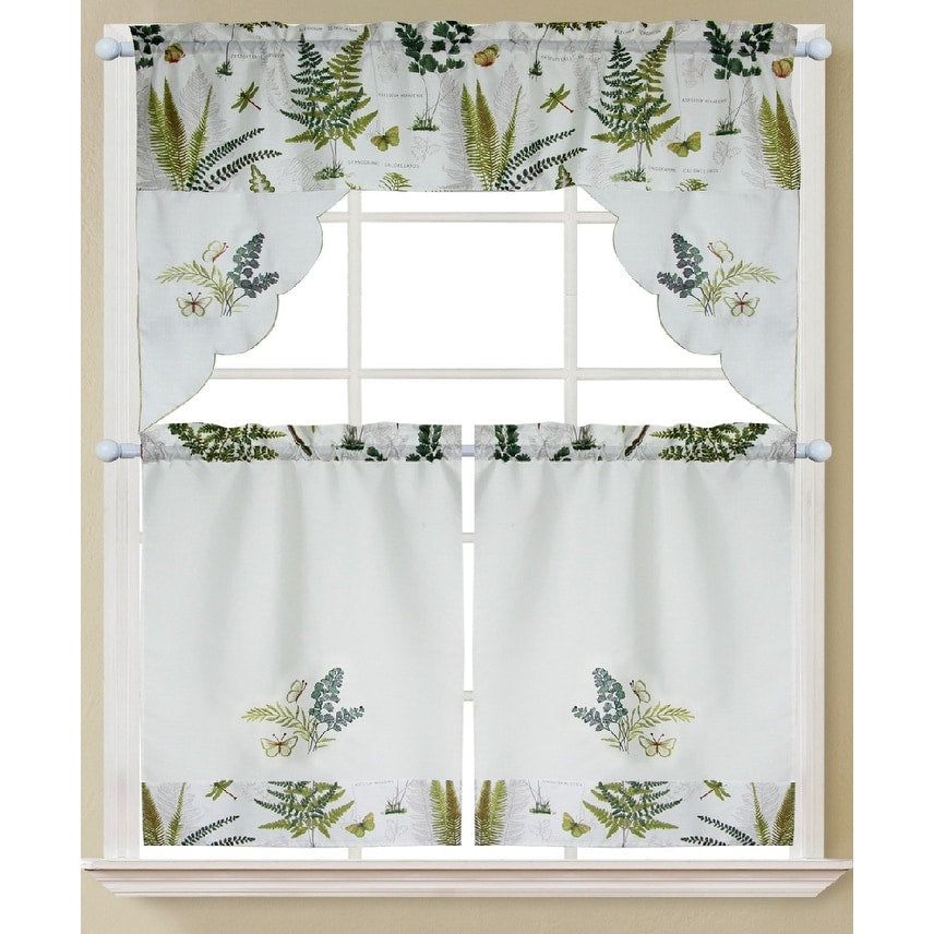 Lemon Fern Sunflower Tropical Tea Urban Kitchen Curtain Sets with Valance & Tiers