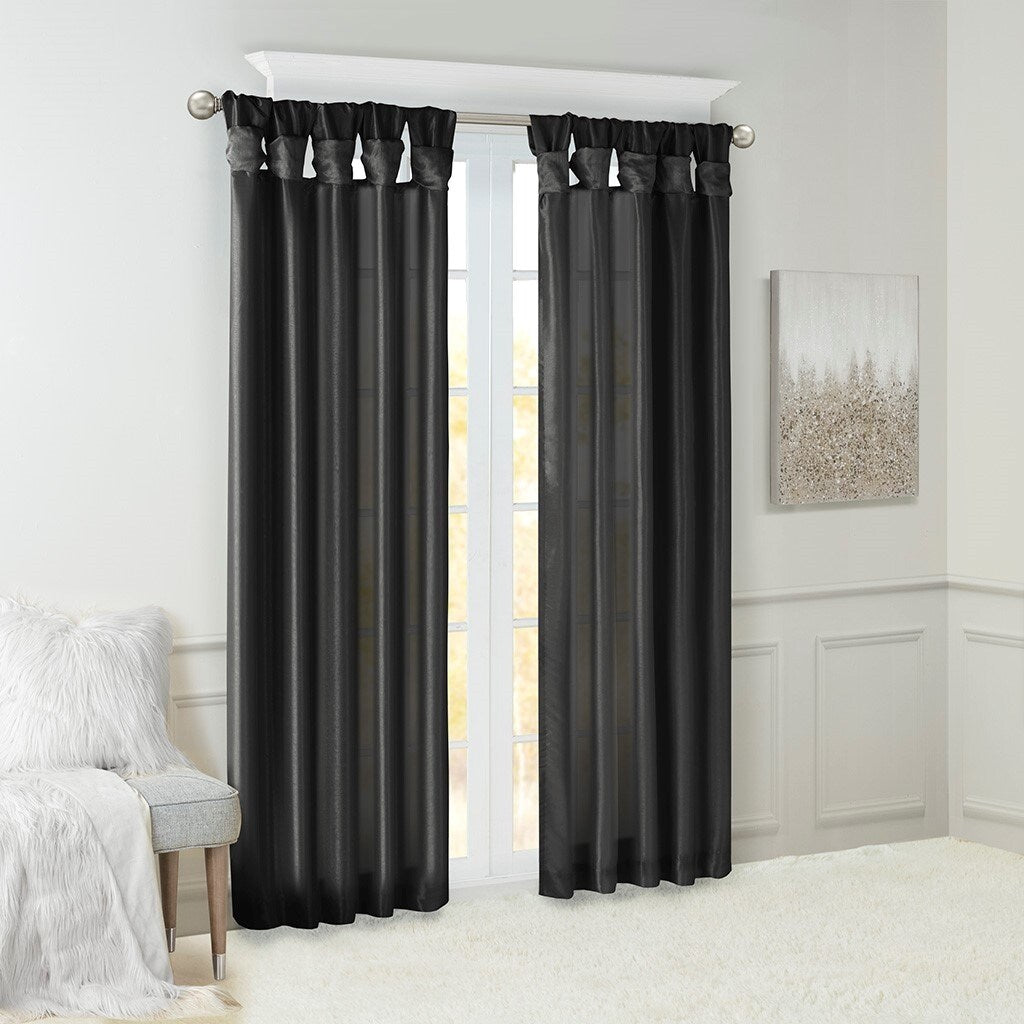 Twist Tab Lined Window Curtain Panel