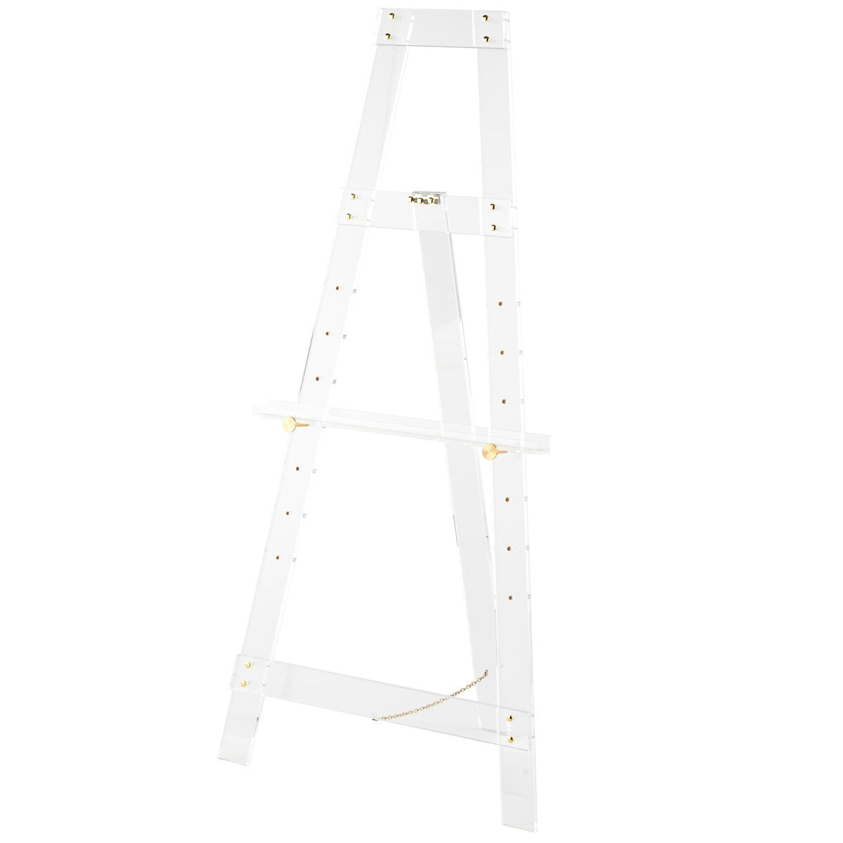 Acrylic Plastic Adjustable 7 Tier Display Easel with Silver or Gold Accents and Chain Support - Clear - Roche River Decor