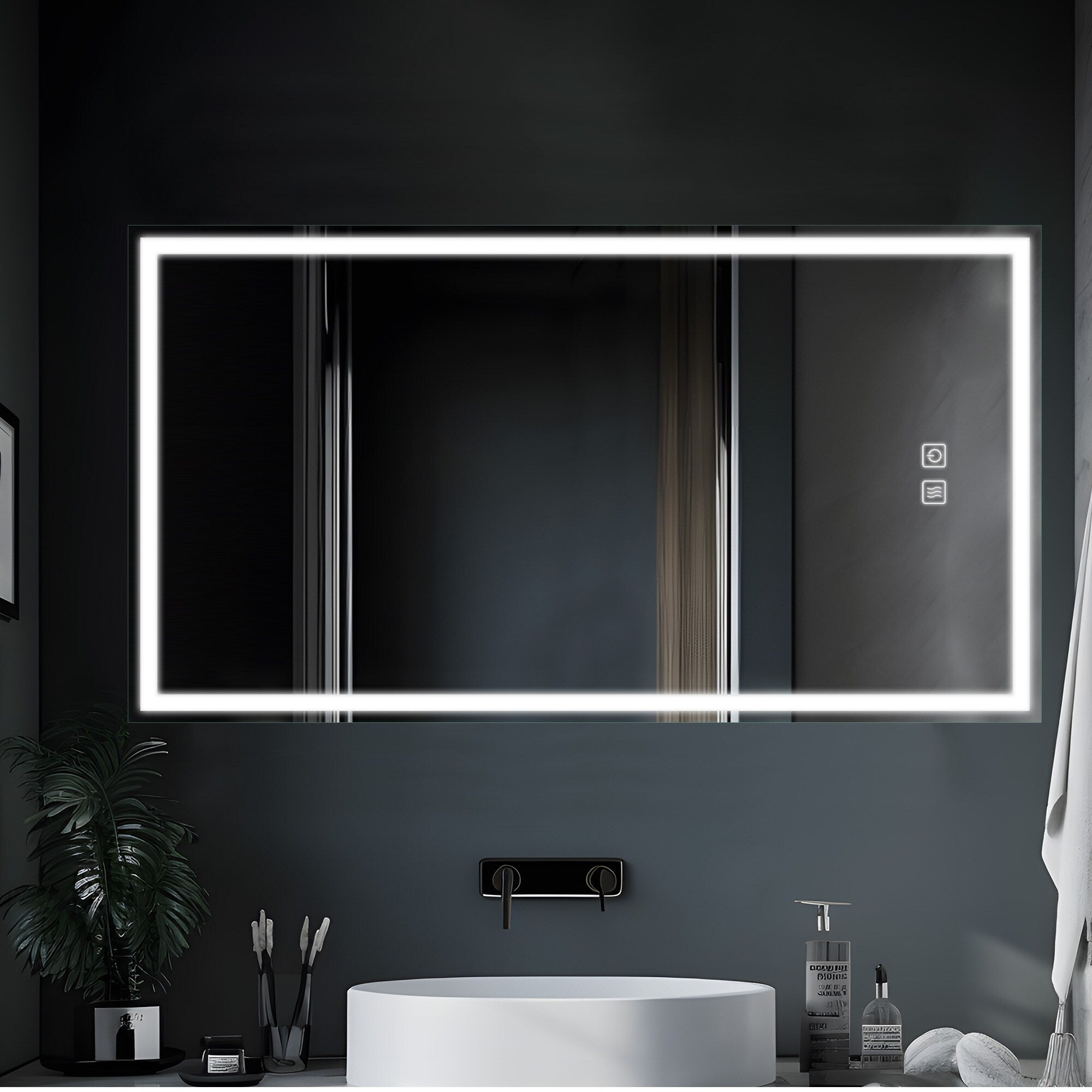 LED Mirror Bathroom Wall Mirror Vanity Mirror Waterproof Design