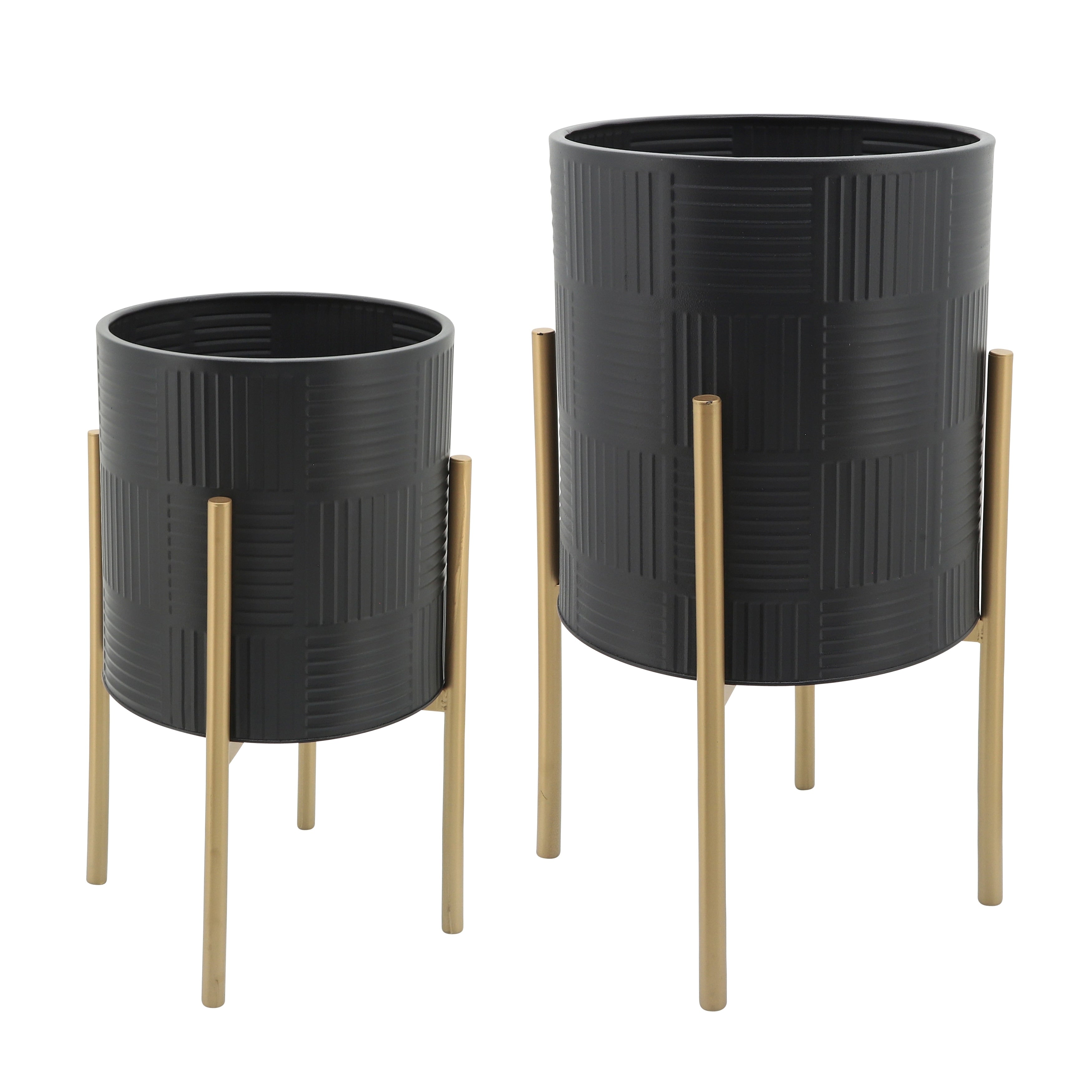 Sagebrook Home Chic Modern Planter Set of 2 - A Statement Piece for Indoor or Outdoor Greenery, Ideal for Contemporary Spaces