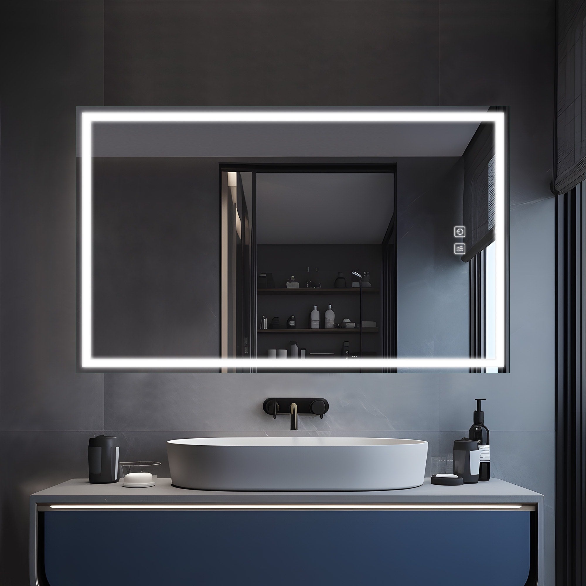LED Mirror Bathroom Wall Mirror Vanity Mirror Waterproof Design