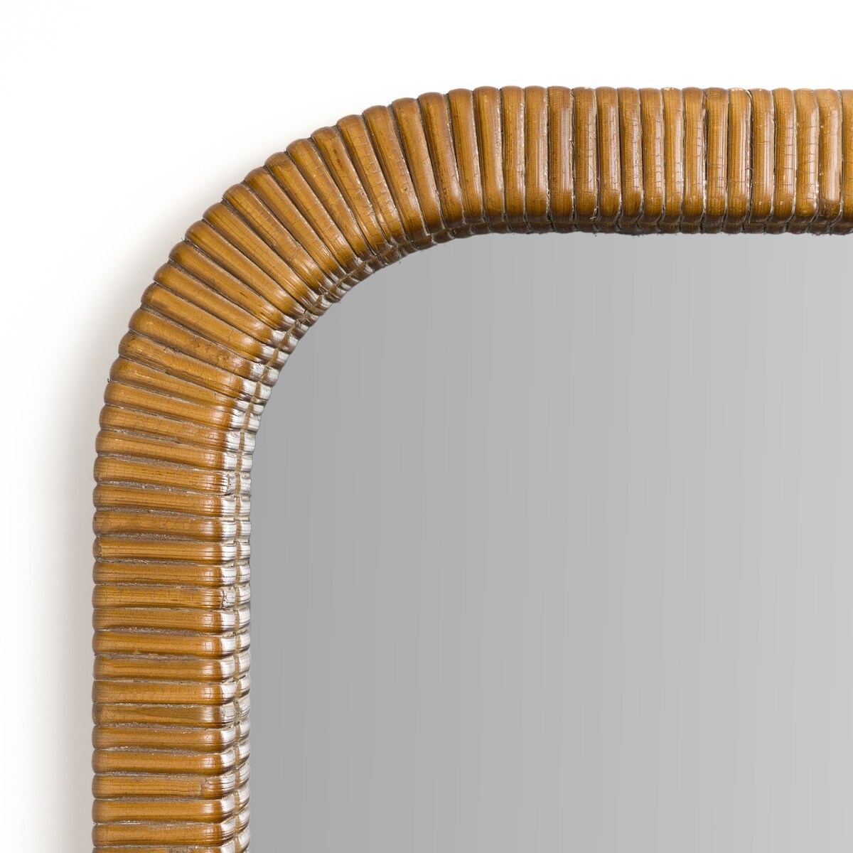 Rattan Wrapped Rectangular Wall Mirror