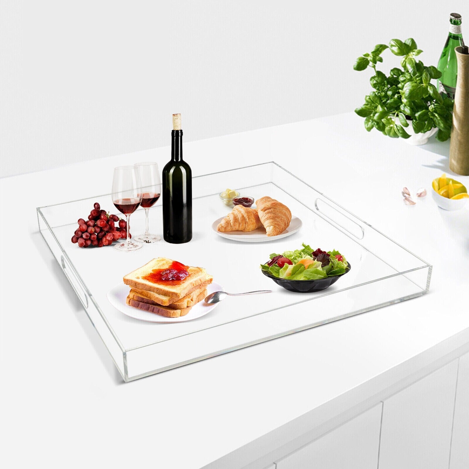 Large Clear Acrylic Serving Tray