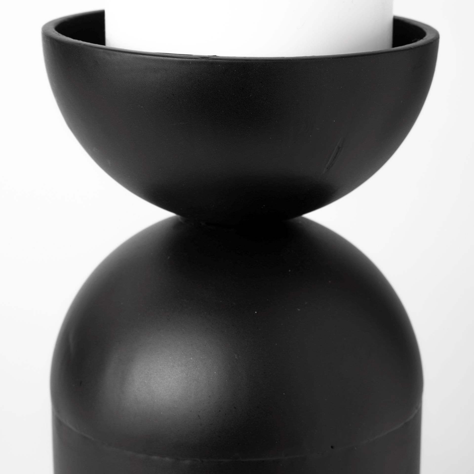 Alex Large Black Metal Cylindrical Table Candle Holder