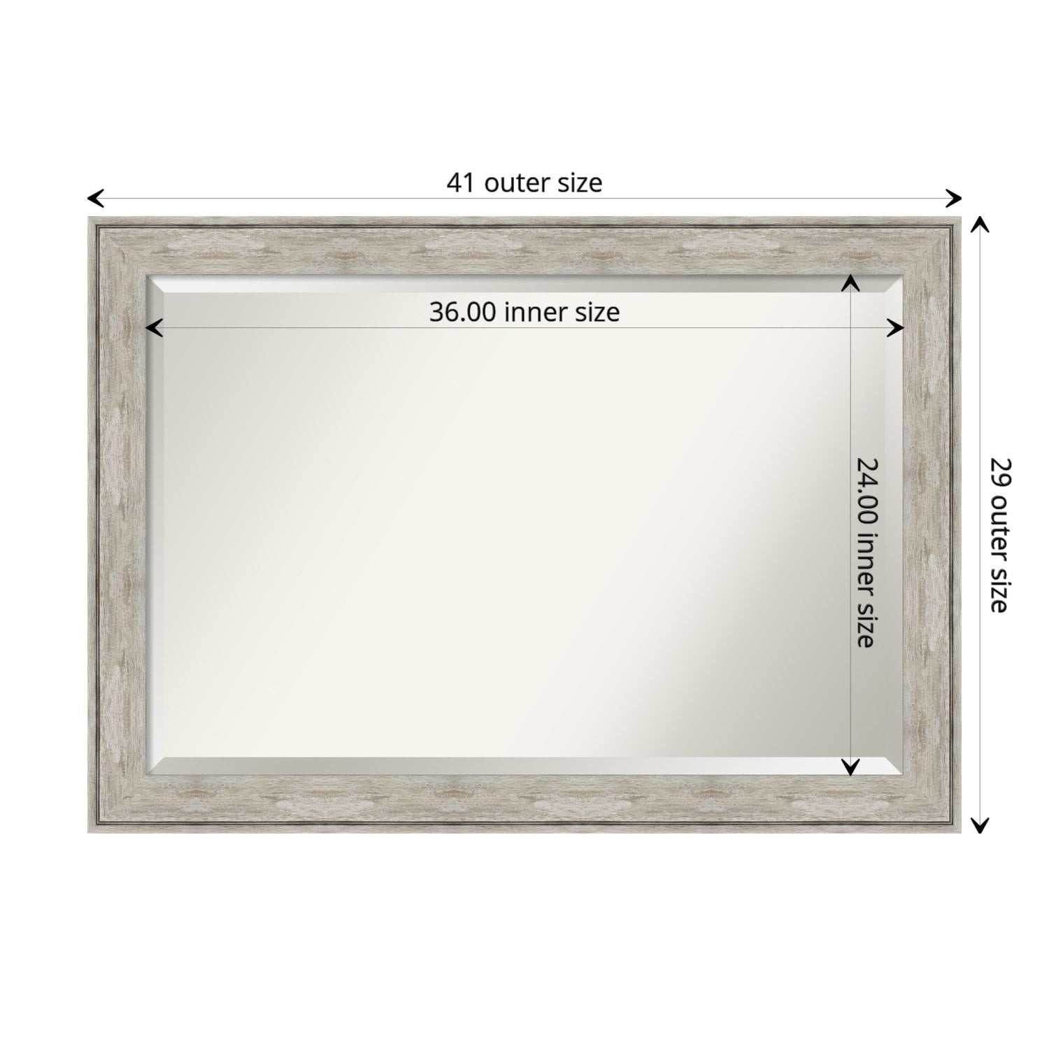 Beveled Bathroom Wall Mirror - Crackled Metallic Frame