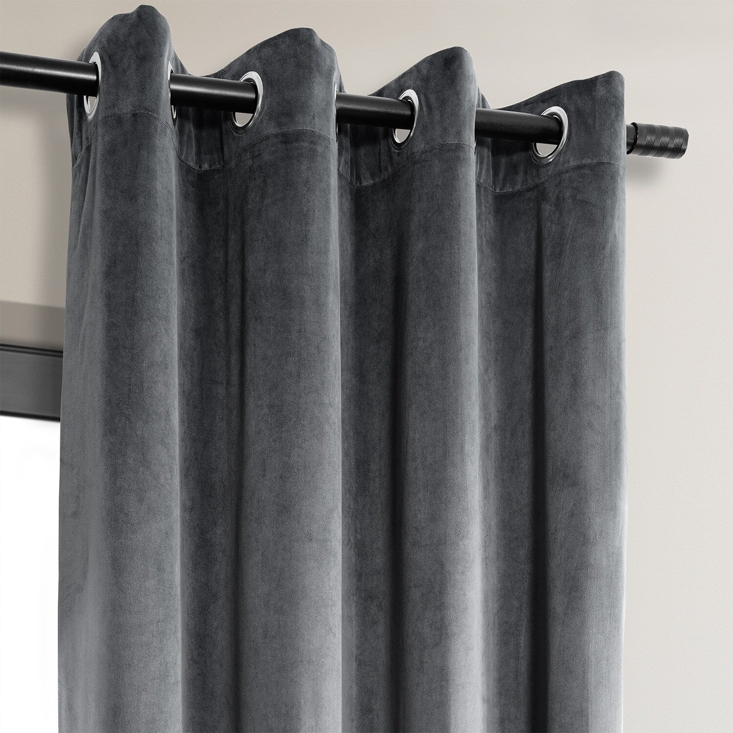 Exclusive Fabrics Signature Grommet Velvet Blackout Curtain (1 Panel)