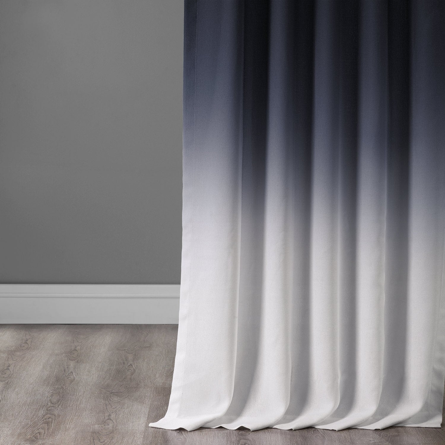 Exclusive Fabrics Ombre Faux Linen Light Filtering Curtains (1 Panel) - Lightweight Elegance, Natural Light Enhancement