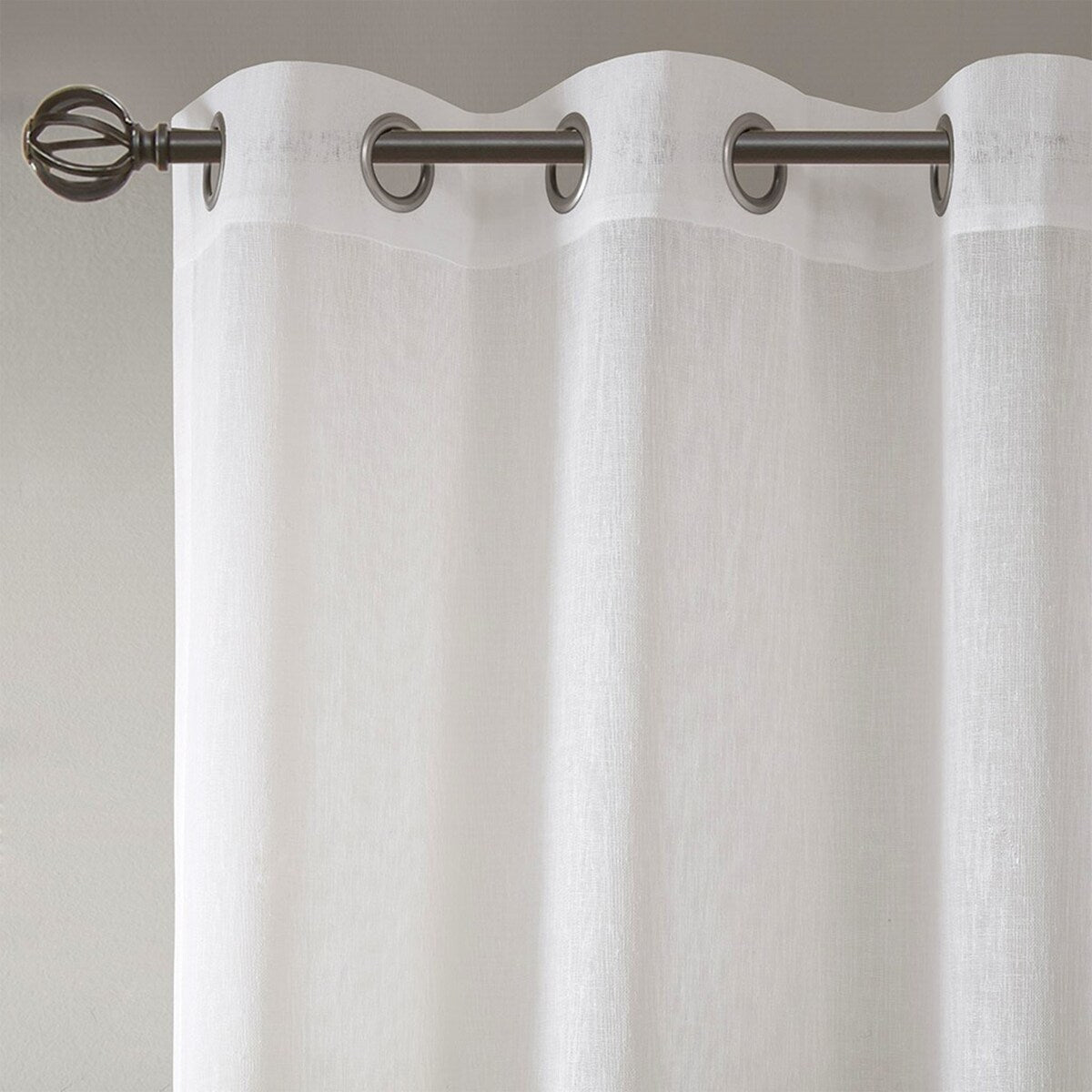 Woven Faux Linen Striped Window Sheer(1 Window Sheer)