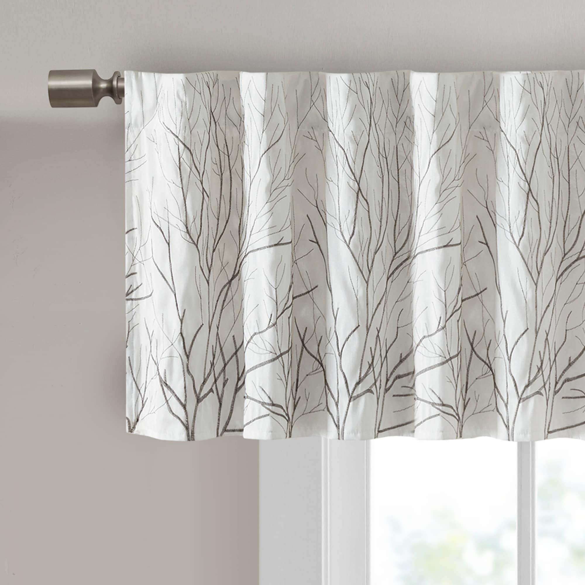 Madison Park Eliza Faux Silk Embroidered Window Valance - 50 x 18