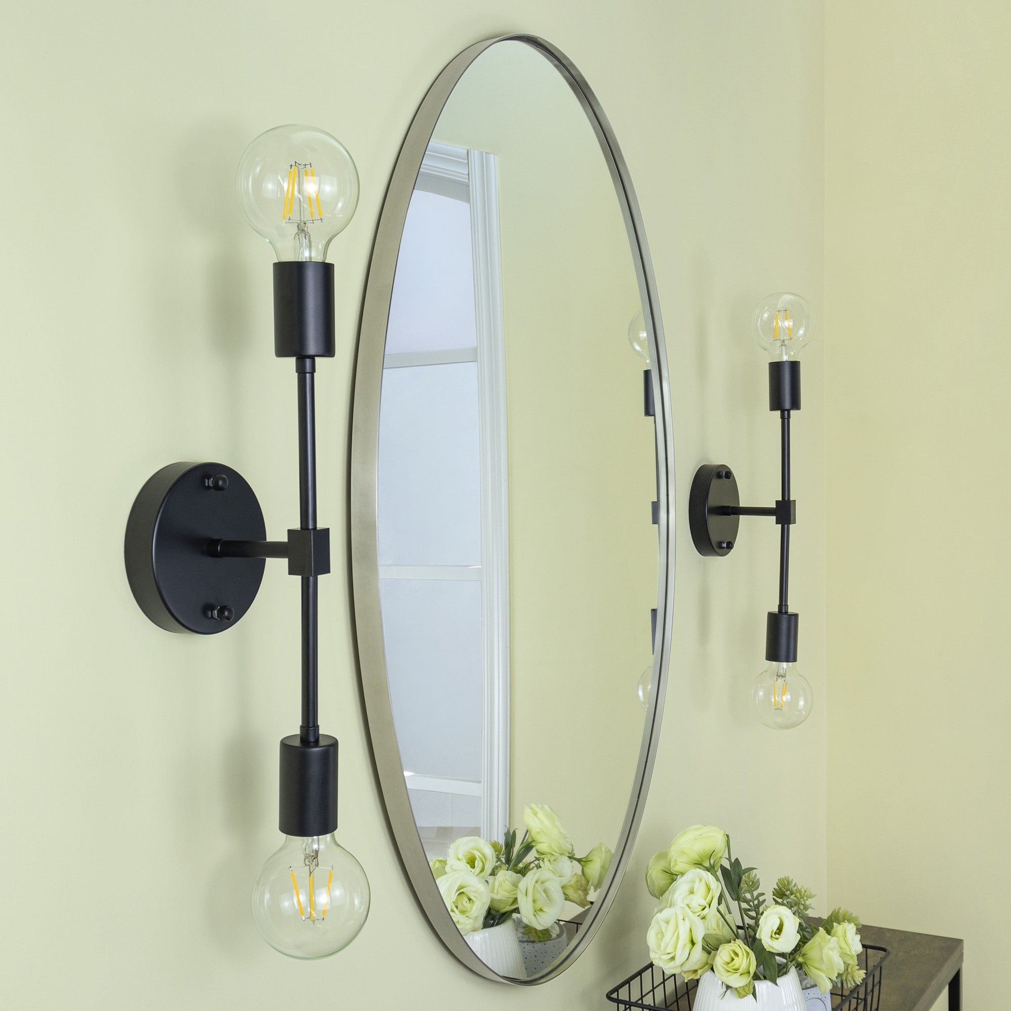 TEHOME Javell Oval Metal Wall Mirror