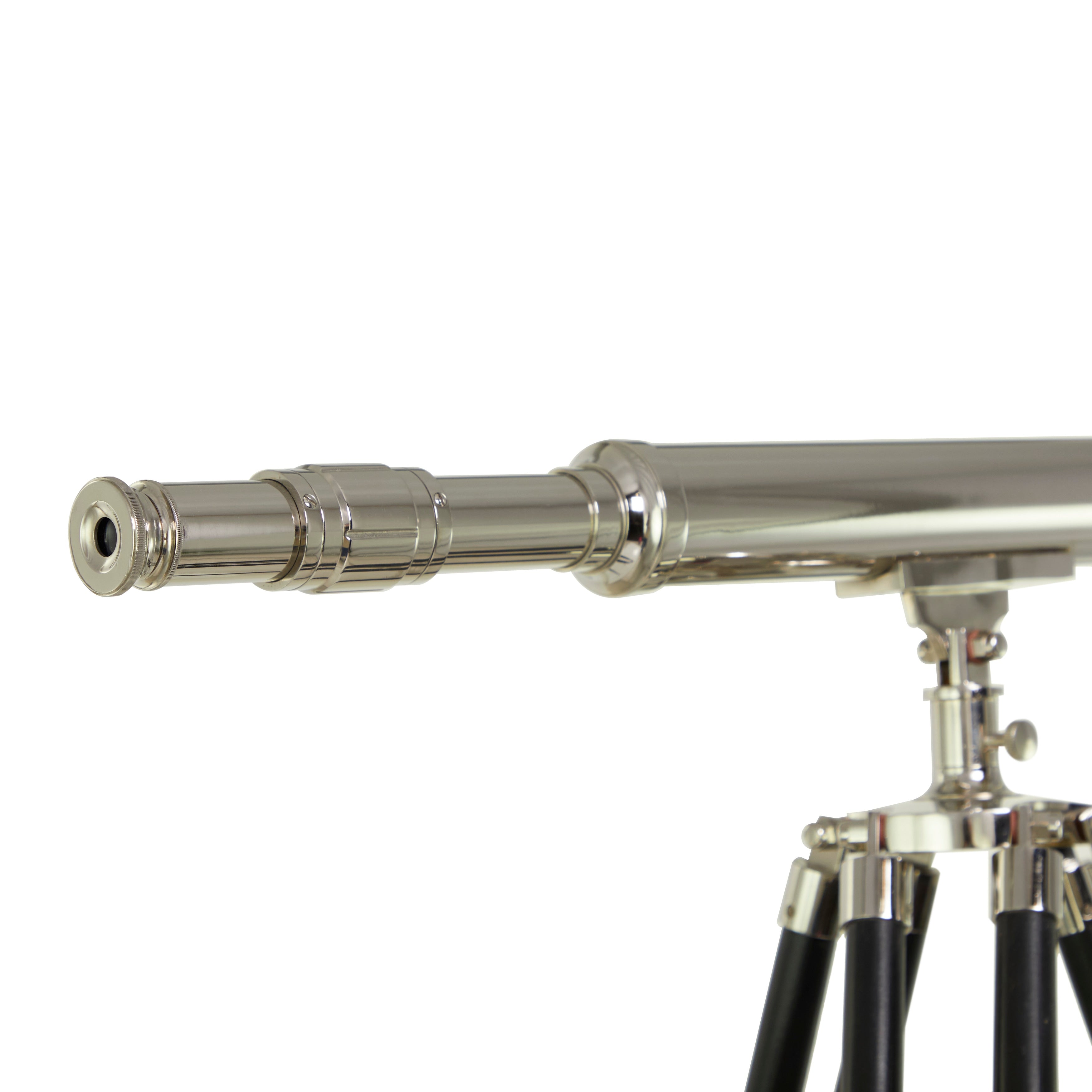 Polished Vintage Metal Telescope - Silver, Gold, Brass