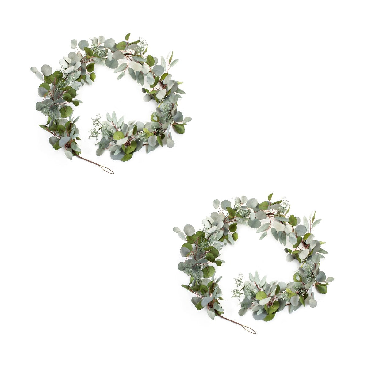 Seeded Mixed Eucalyptus Foliage Garland (Set of 2) - Green