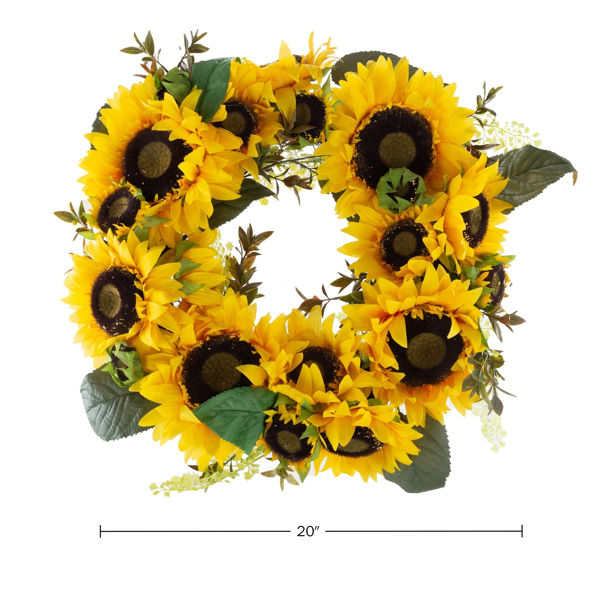 Pure Garden 20-Inch Artificial Sunflower Wreath