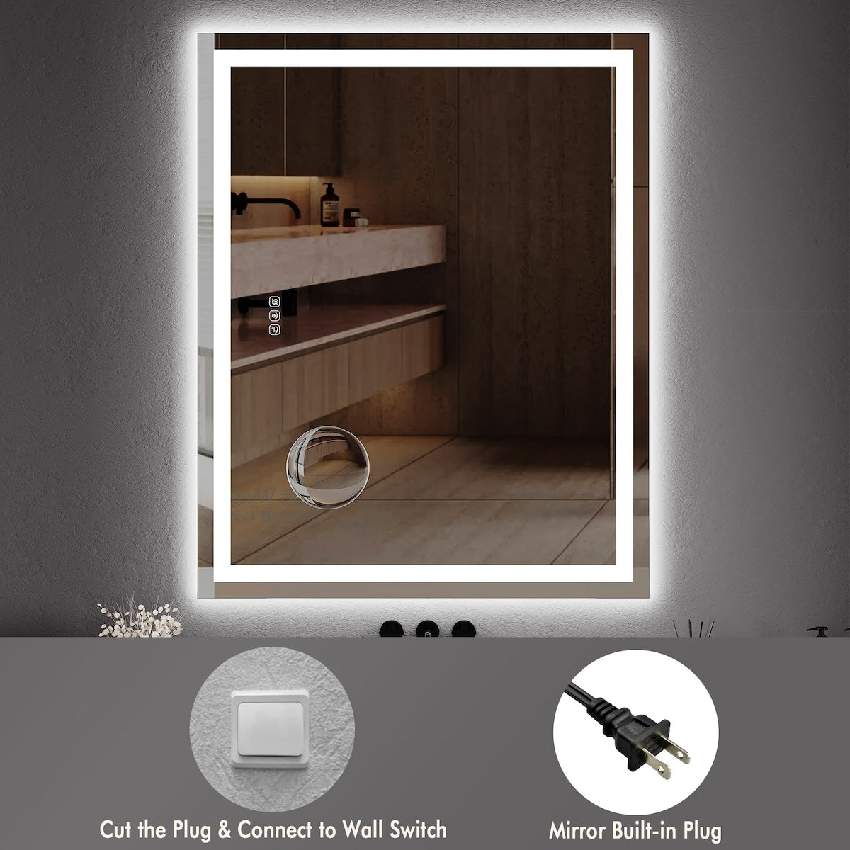 20x28 LED Bathroom Mirror with Lights