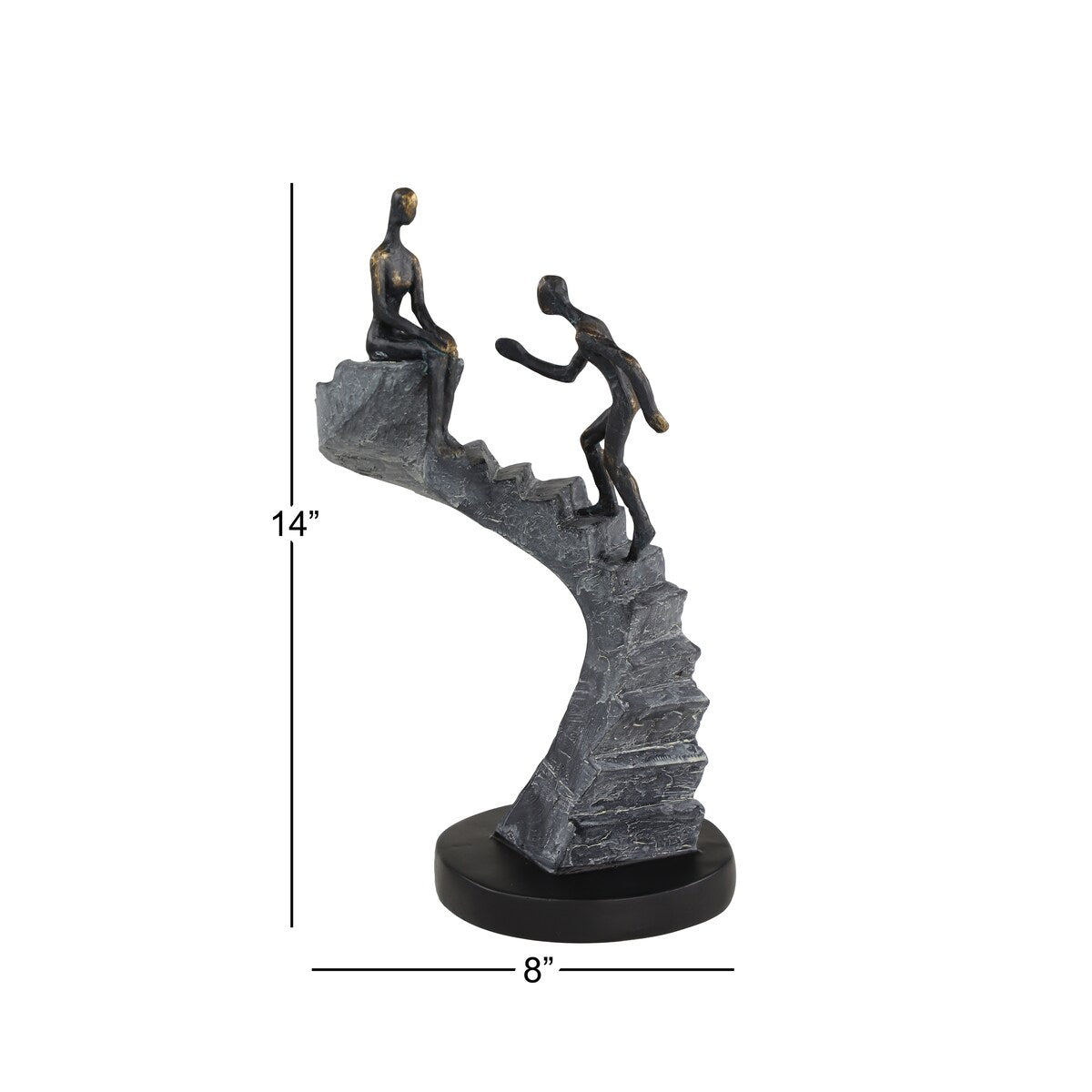 Polystone People Decorative Sculpture with Stairs - Black - Roche River Decor