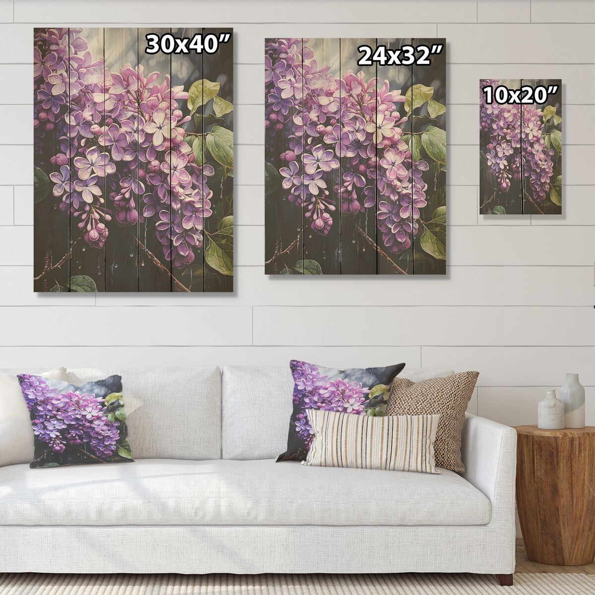 Designart Whispers Of Lilac I Lilacs Wood Wall Decor - Traditional Purple Wood Panel On Natural Pine Wood