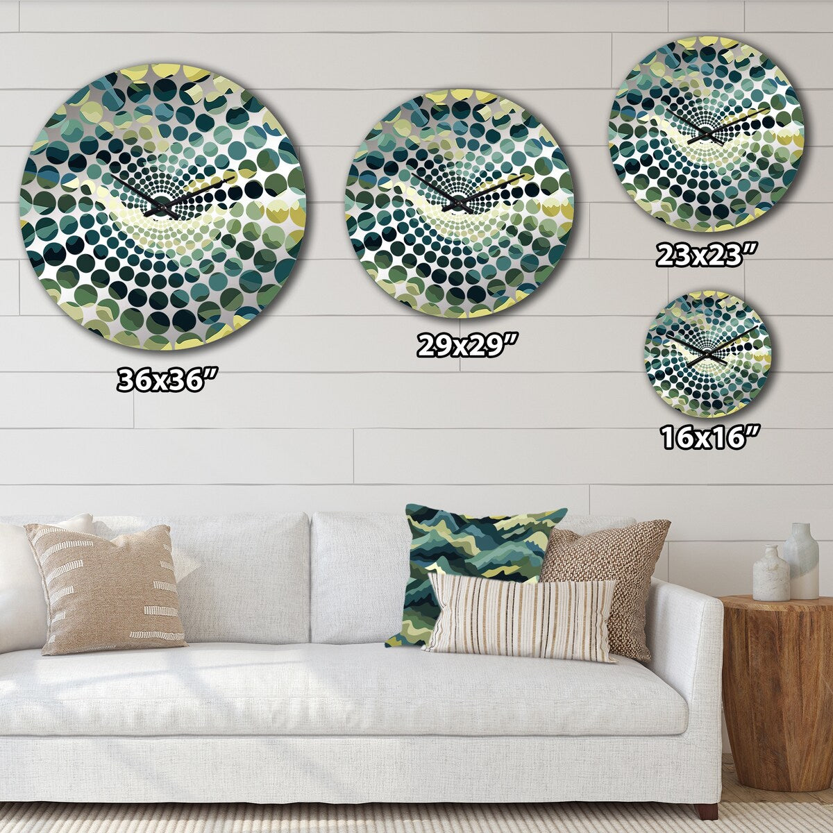 Designart Camouflage Green And Brown Wave Green Camouflage Clocks Modern Oversized Wall Clocks For Entryway