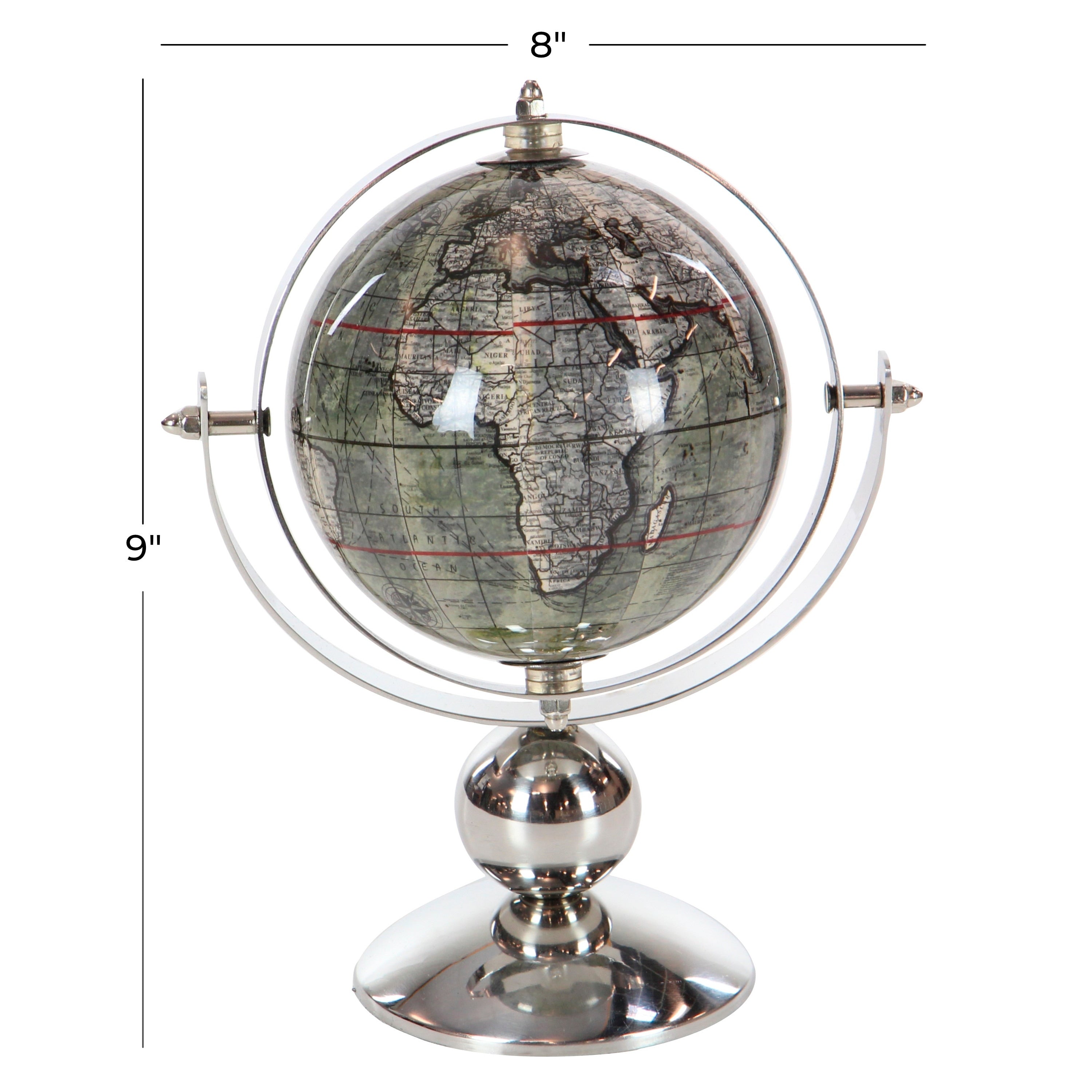 Silver Stainless Steel Metal Globe