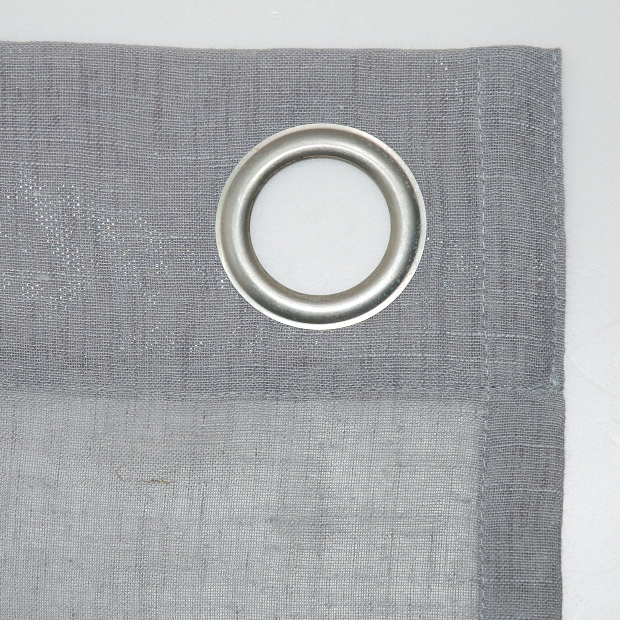 Archaeo Slub Textured Linen Blend Grommet Top Curtain, Single Panel