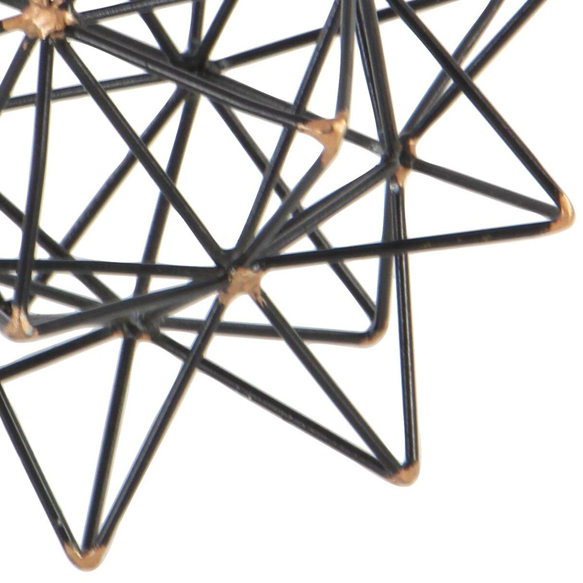 Metal Geometric Decorative Sculpture with Gold Accents - Black - Roche River Decor