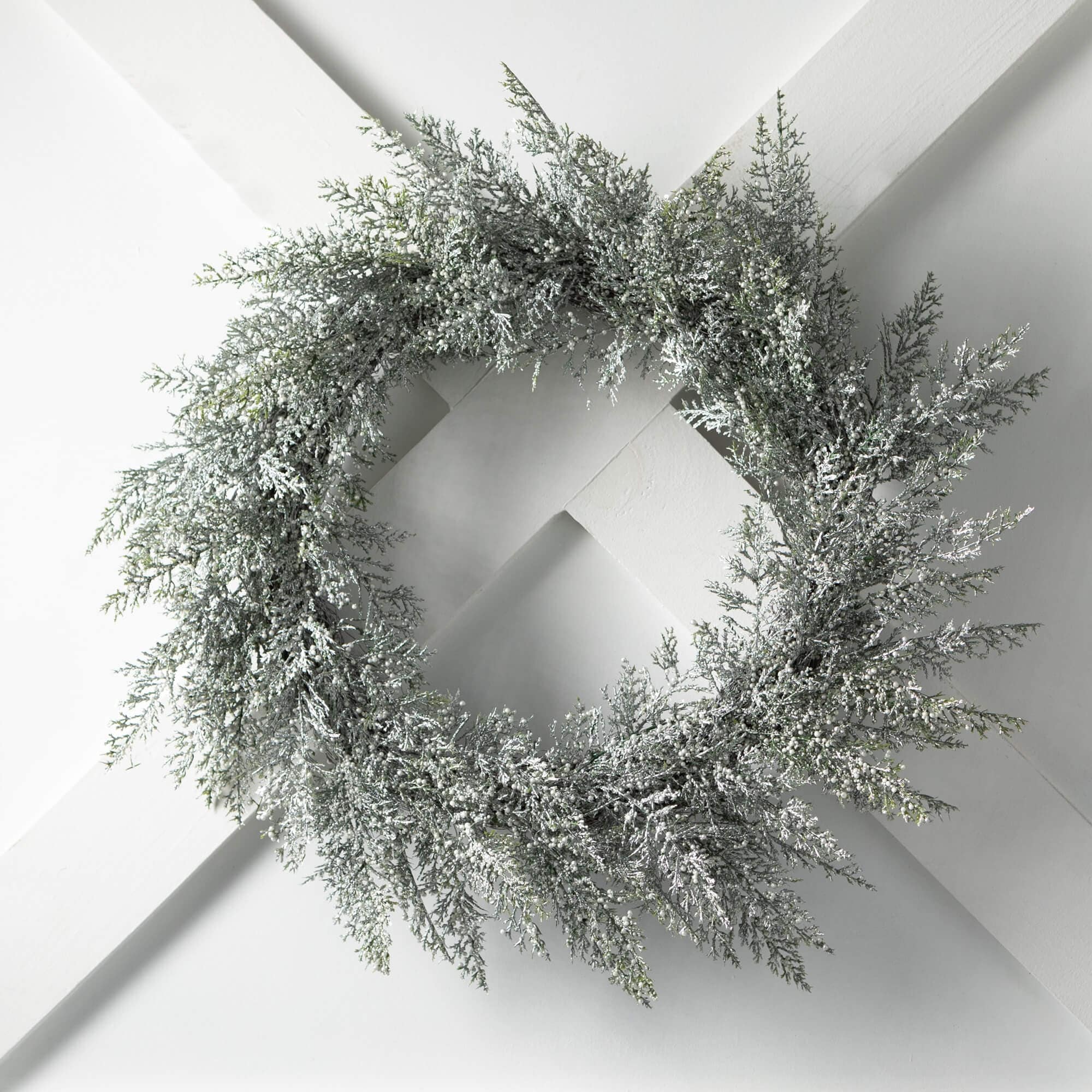 Sullivans Artificial Christmas White Bubble Cedar Wreath