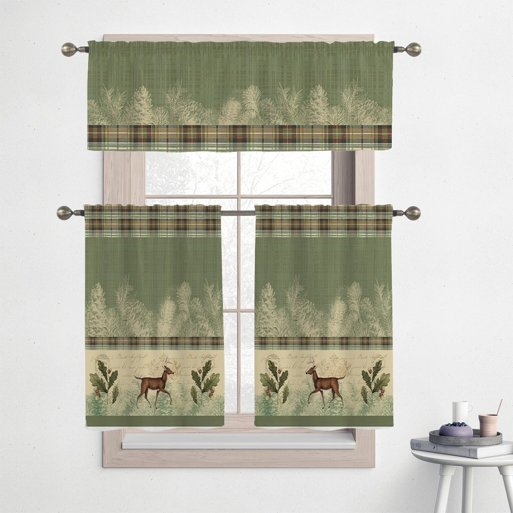 Laural Home Wild Garden 36 Kitchen Curtain Valance and Tiers Set