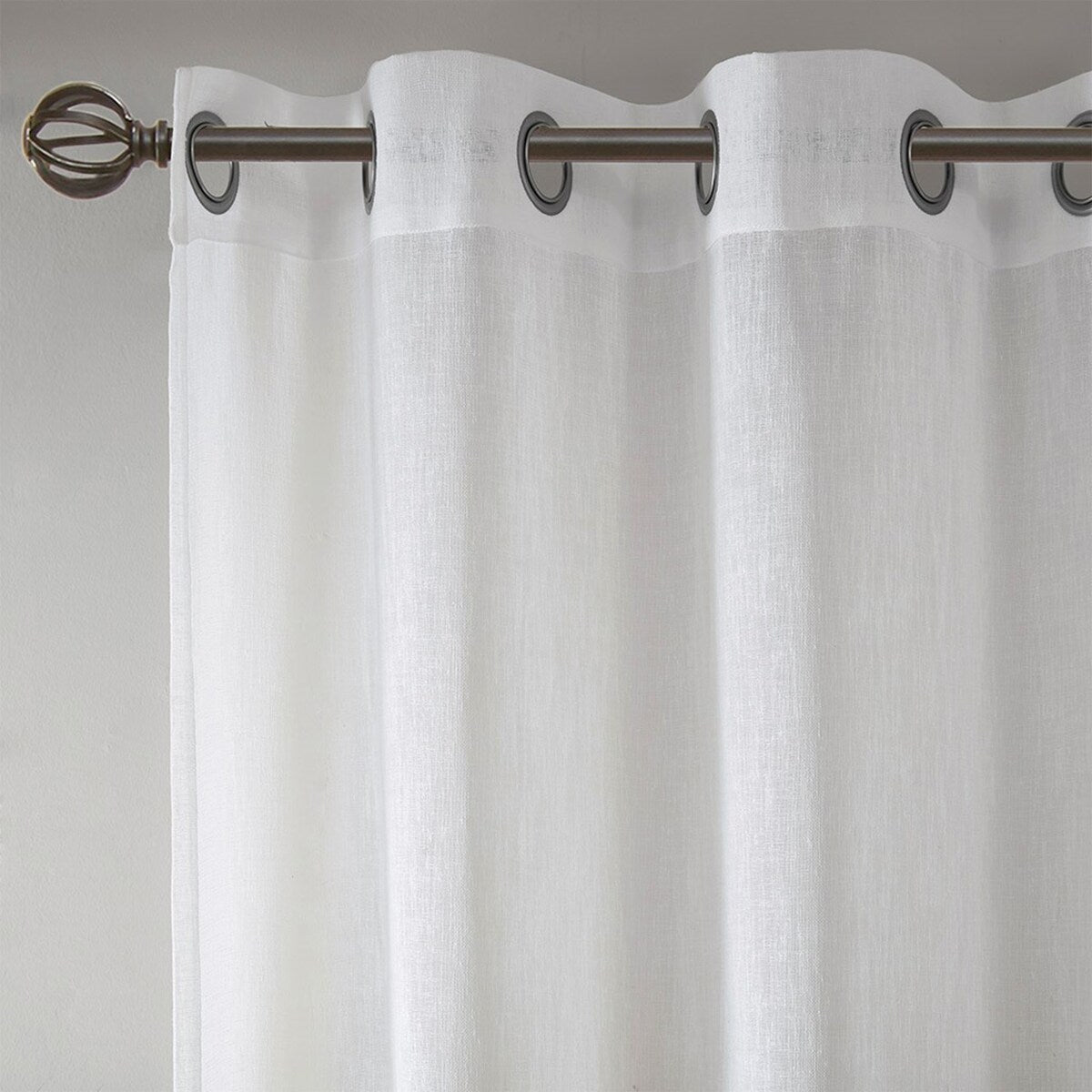 Woven Faux Linen Striped Window Sheer(1 Window Sheer)