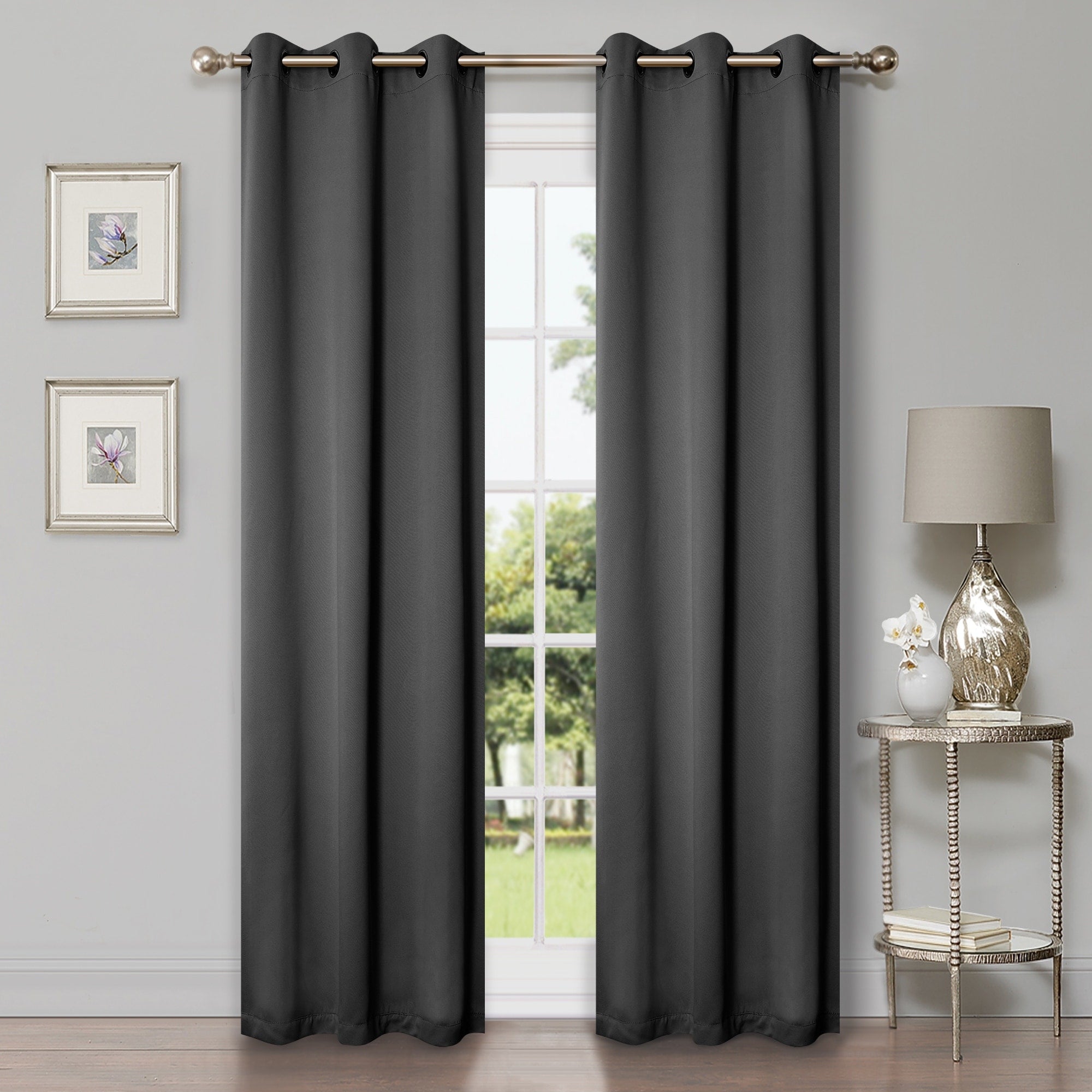 Superior Modern Solid Room Darkening Blackout Curtains, Rod Pocket