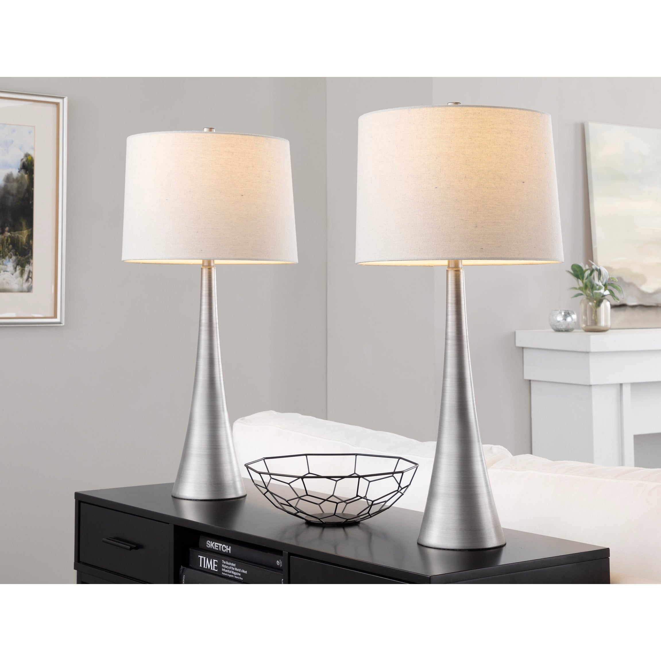 Silver Orchid Alba 29 Metal Table Lamp (Set of 2)