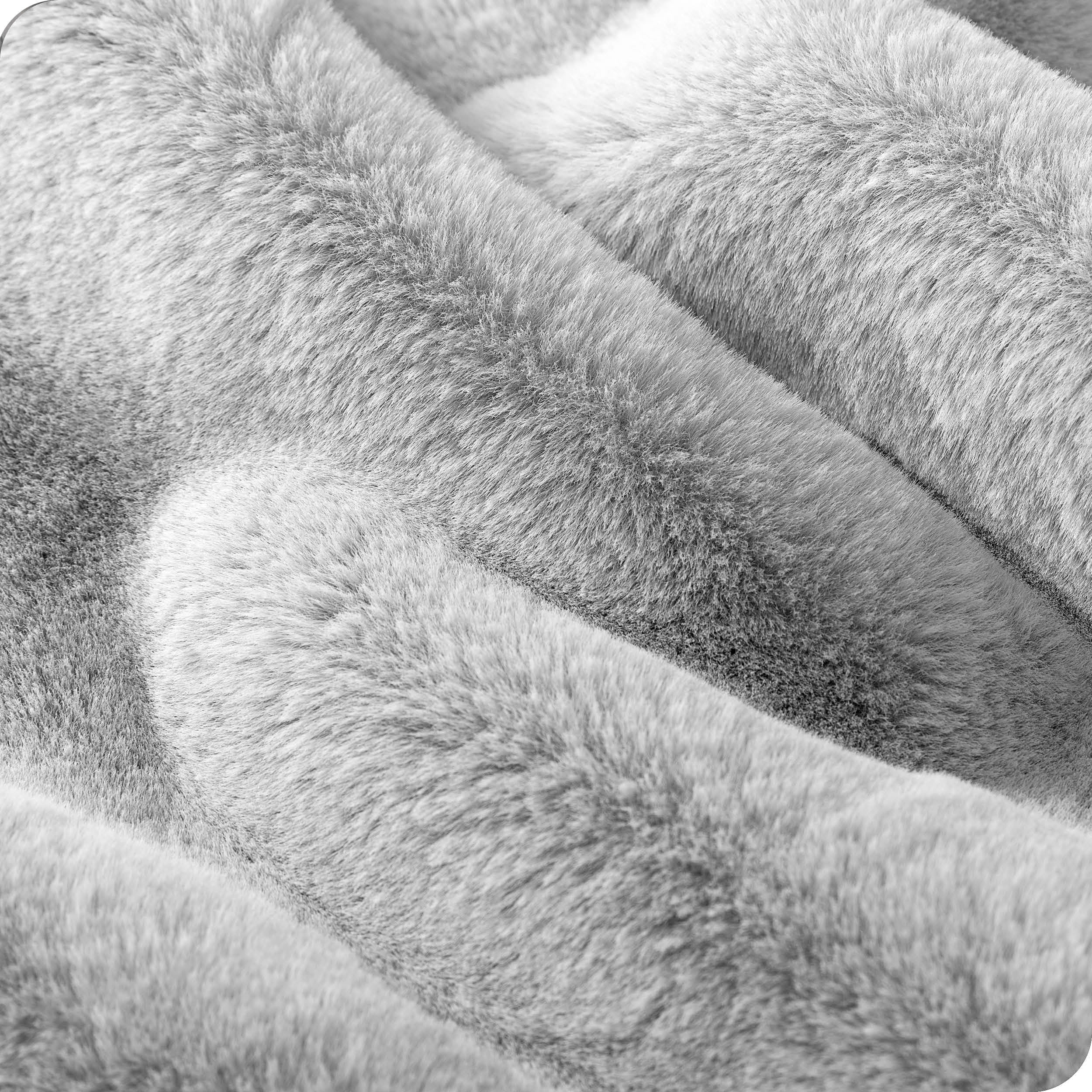 Bare Home Faux Fur Blanket - Ultra-Soft Blanket - Luxurious Fuzzy Warm