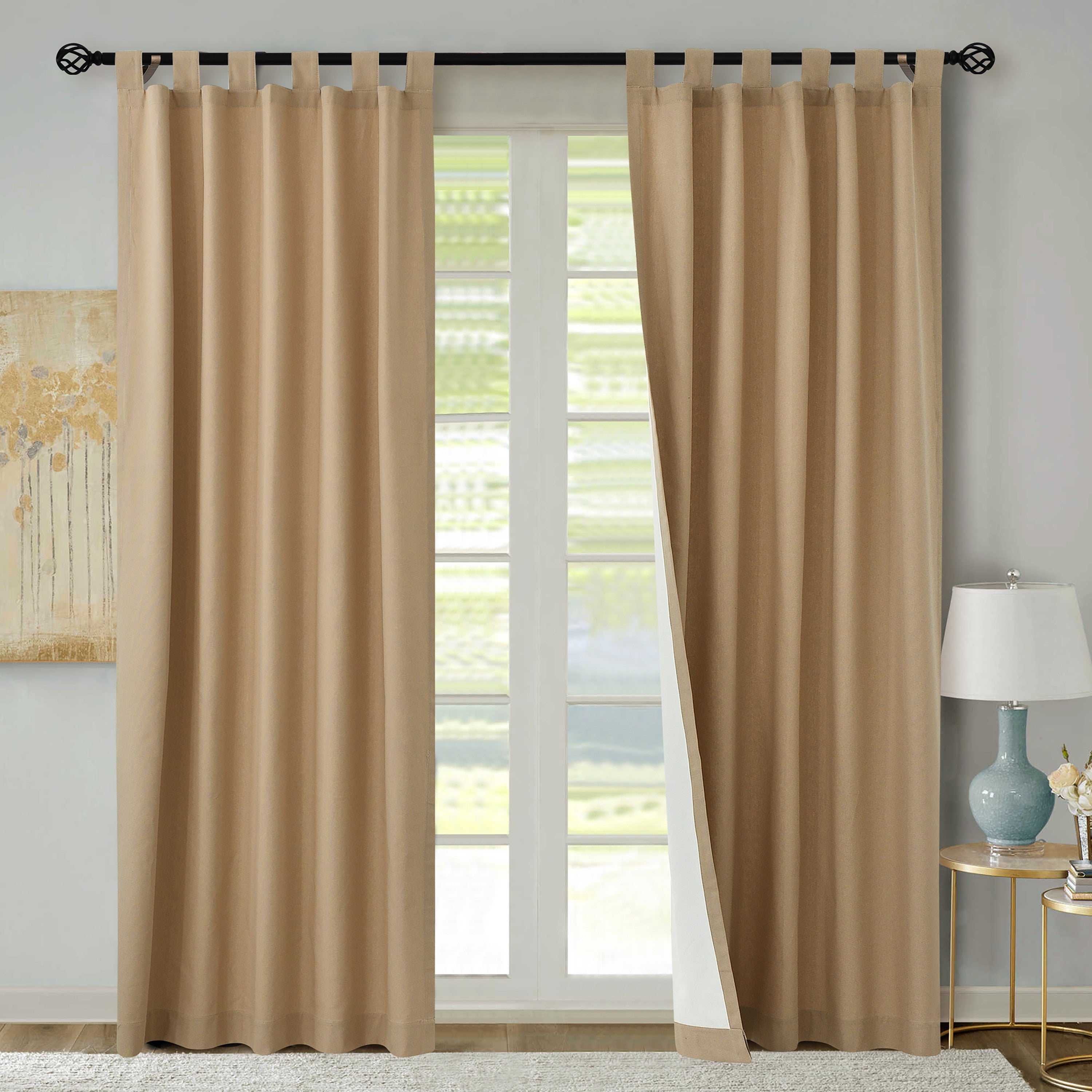 ThermaLogic Weathermate Insulated Cotton Tab Top Curtain Panel - Pair